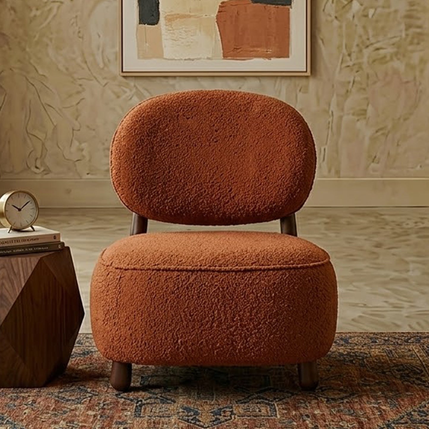 Corka Lounge Speckled Honey 1 - Seater Boucle Chair