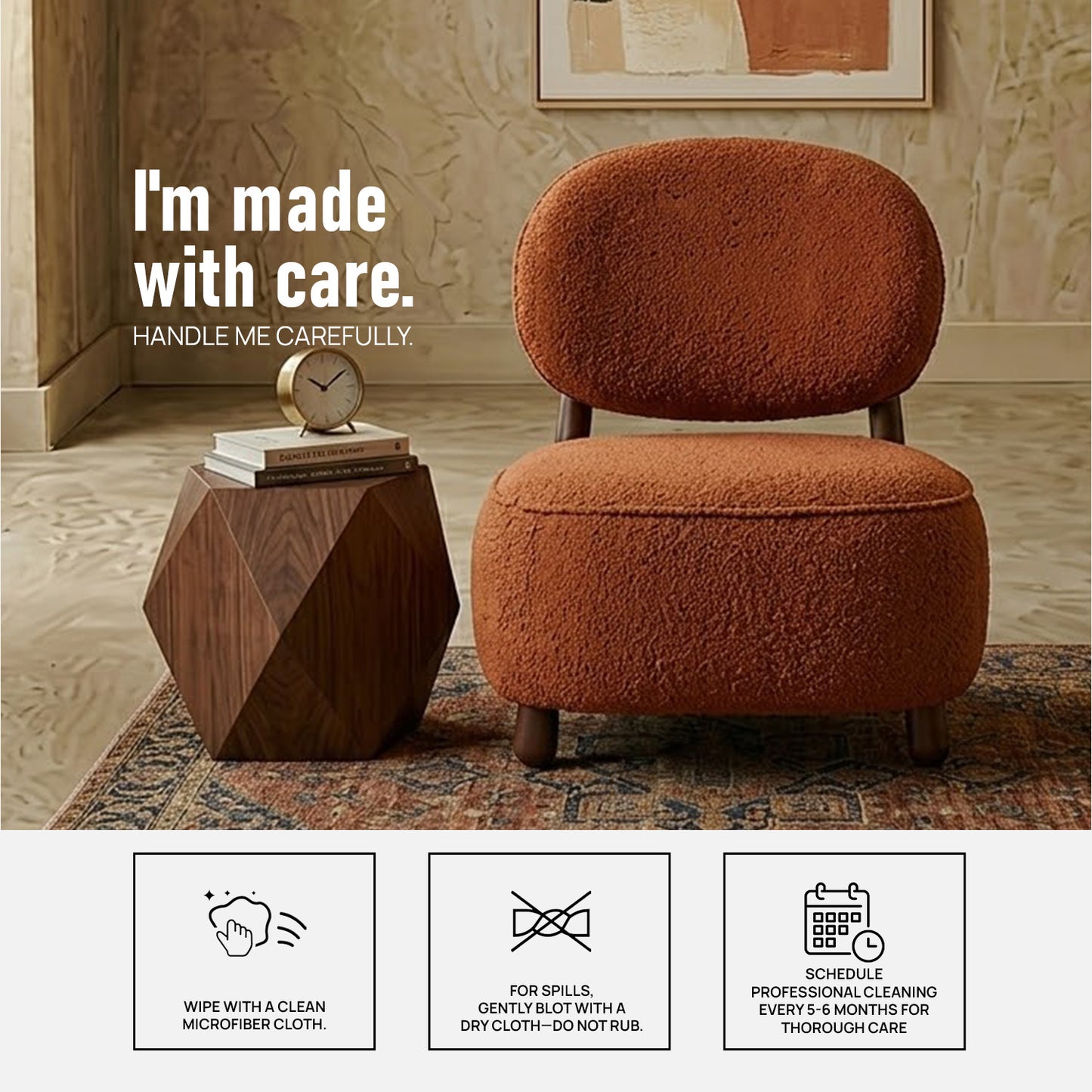 Corka Lounge Speckled Honey 1 - Seater Boucle Chair