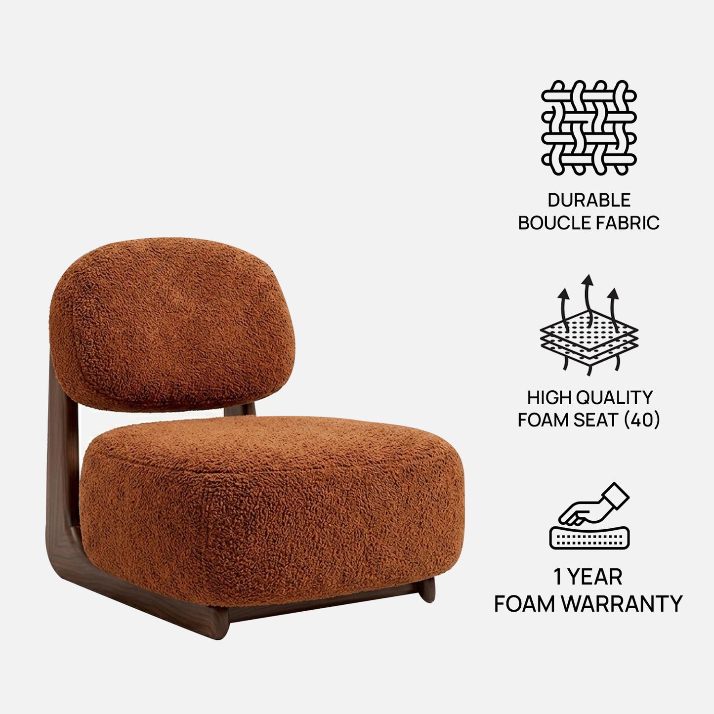 Corka Lounge Speckled Honey 1 - Seater Boucle Chair