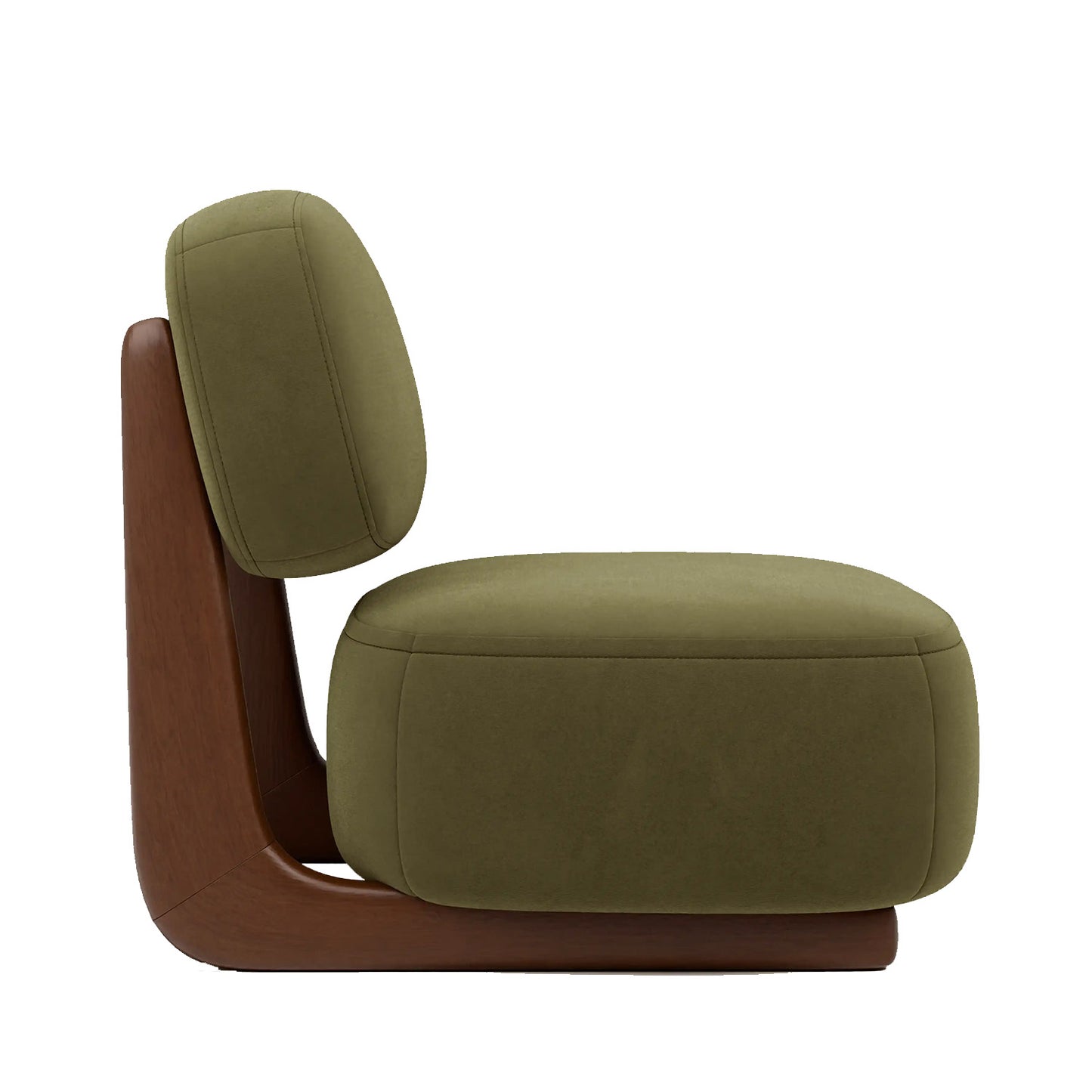 Corka Lounge Moss Green 1 - Seater Boucle Chair