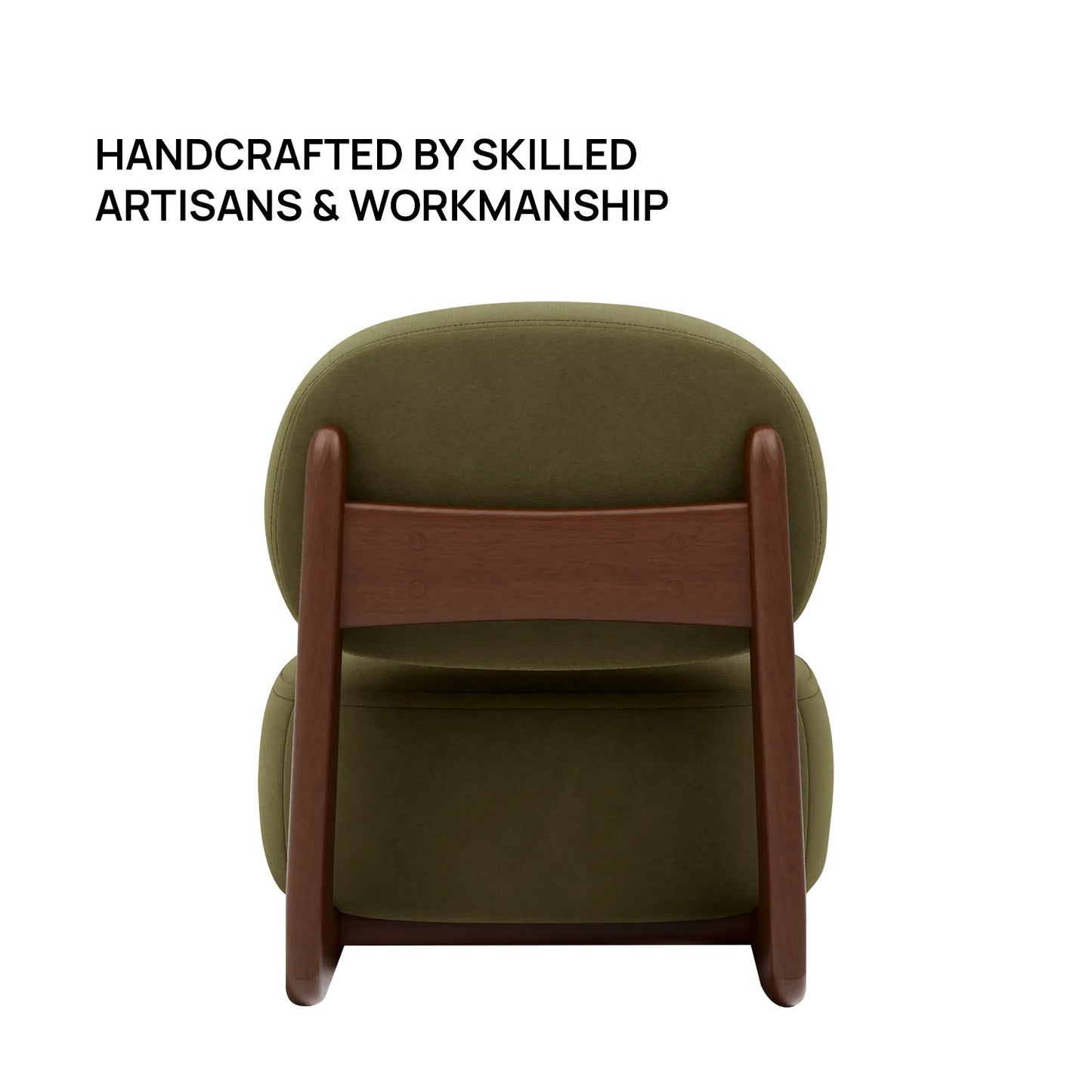 Corka Lounge Moss Green 1 - Seater Boucle Chair
