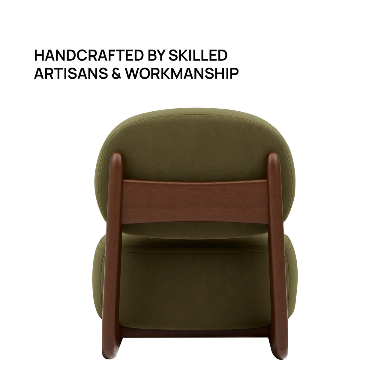 Corka Lounge Moss Green 1 - Seater Boucle Chair