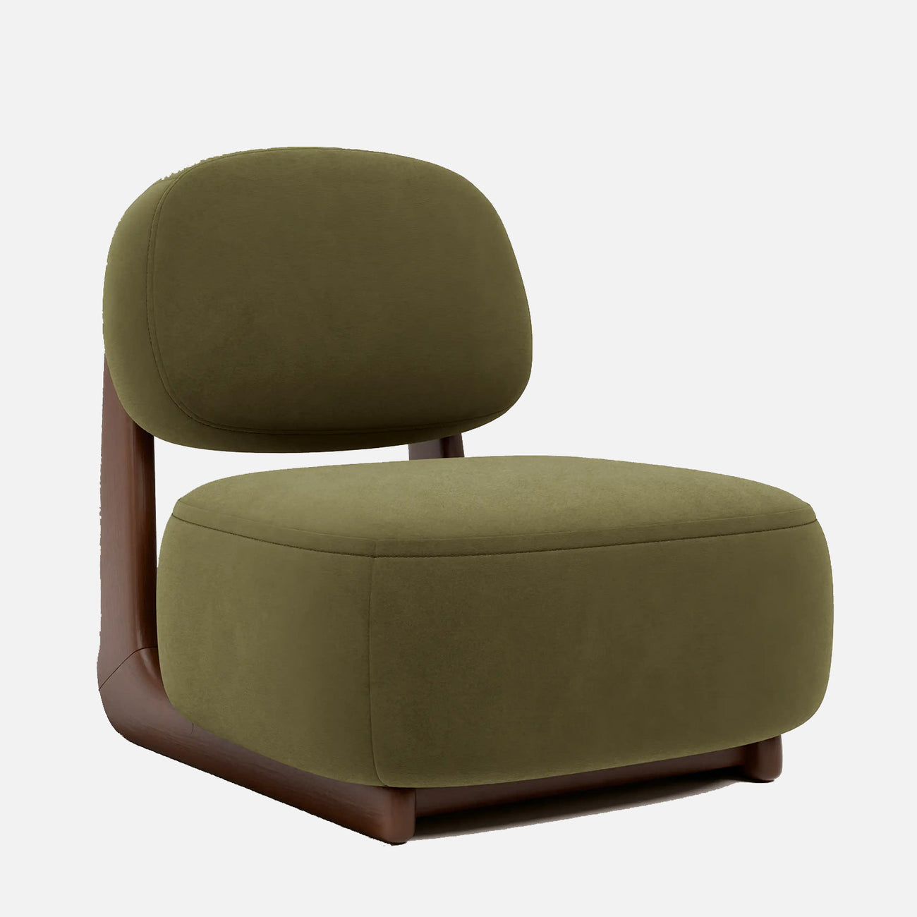 Corka Lounge Moss Green 1 - Seater Boucle Chair