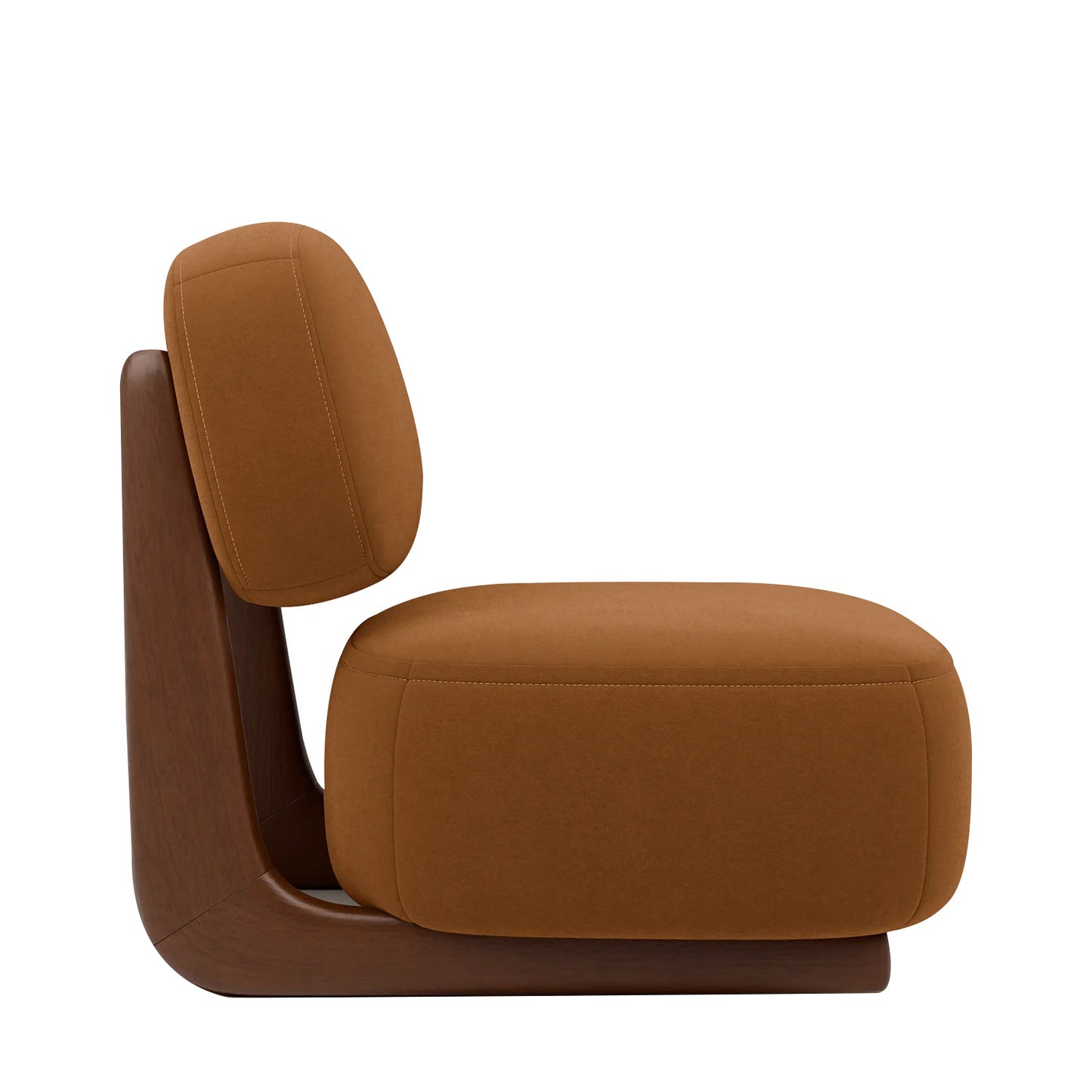 Corka Lounge Caramel Brown 1 - Seater Boucle Chair