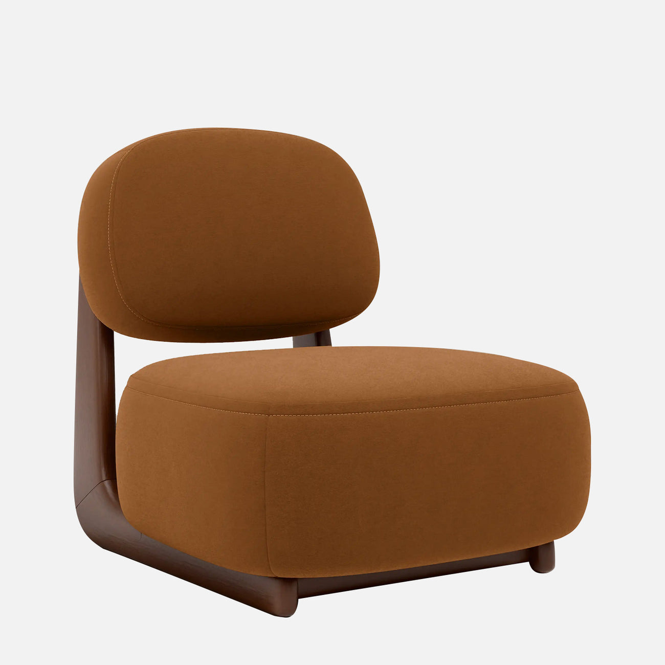 Corka Lounge Caramel Brown 1 - Seater Boucle Chair