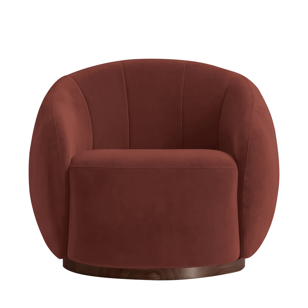 Rougeon Curve Mahroon 1 - Seater Velvet Chair