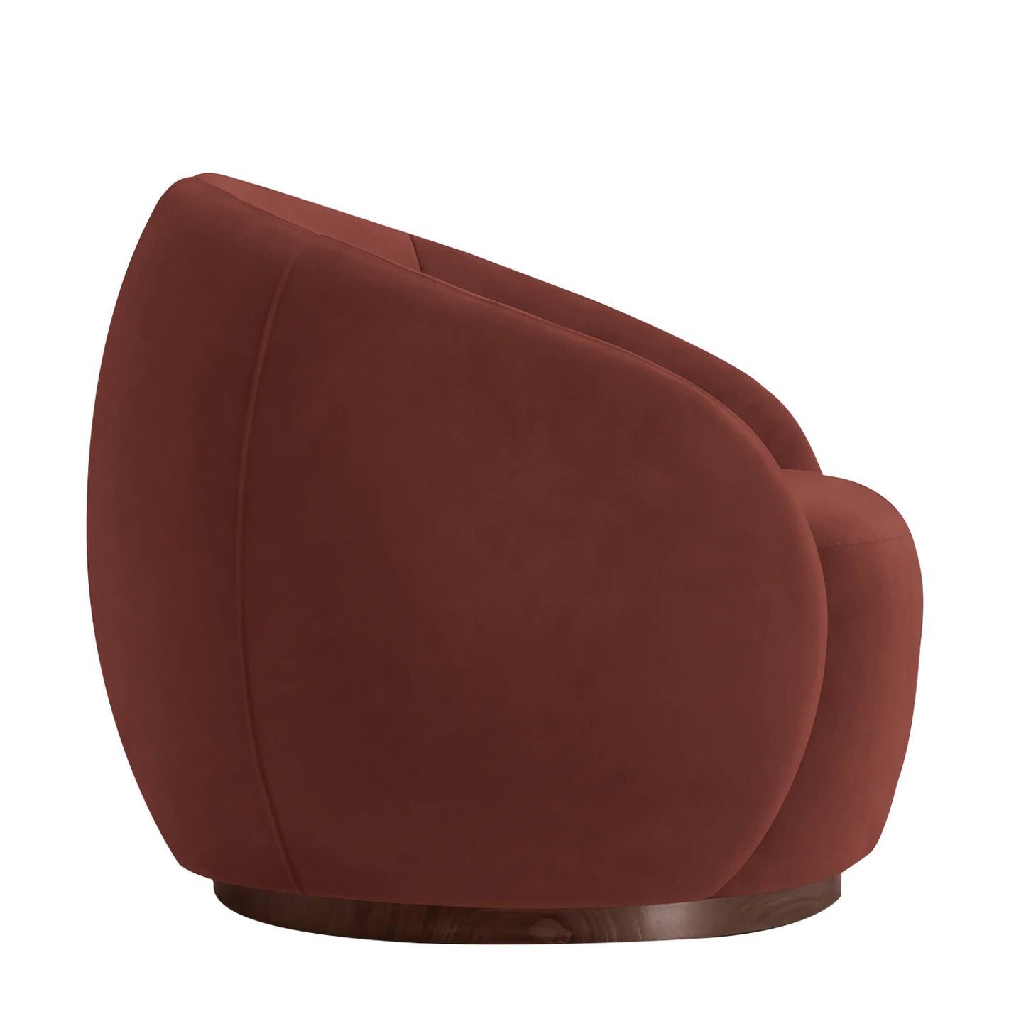 Rougeon Curve Mahroon 1 - Seater Velvet Chair