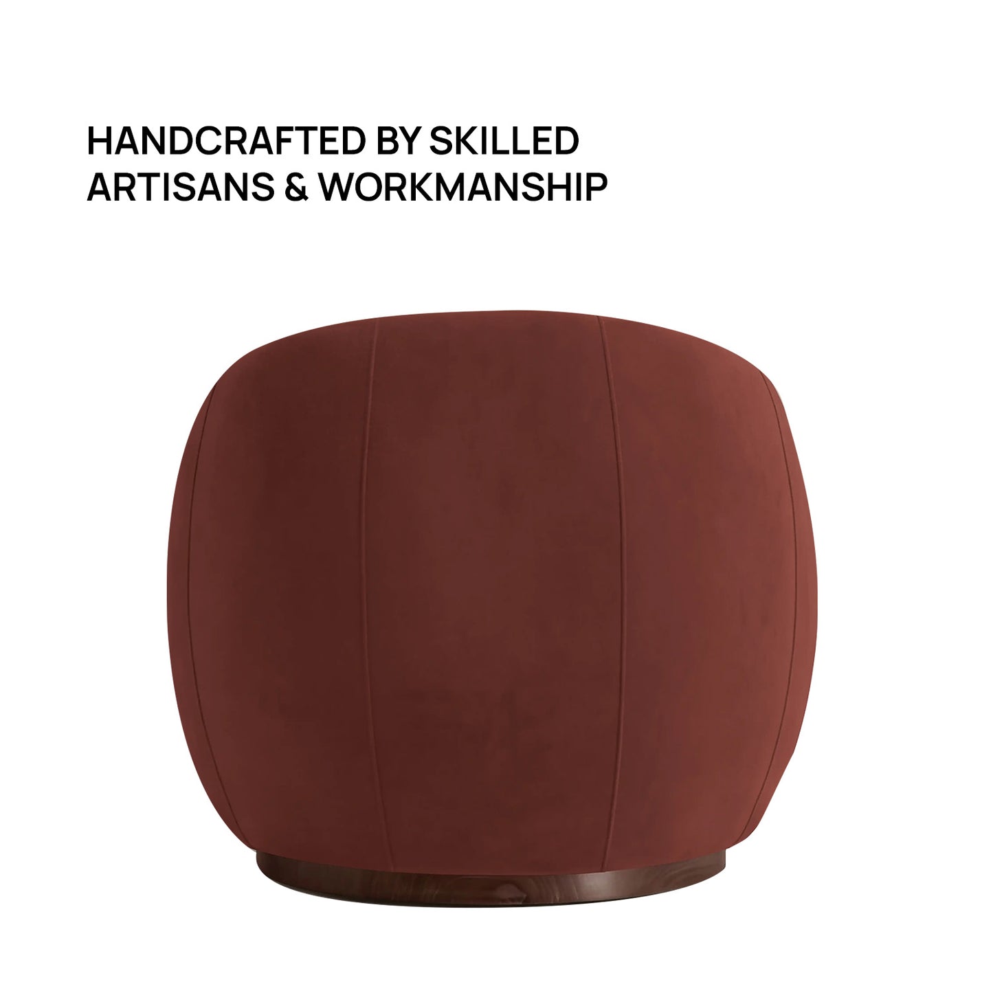 Rougeon Curve Mahroon 1 - Seater Velvet Chair