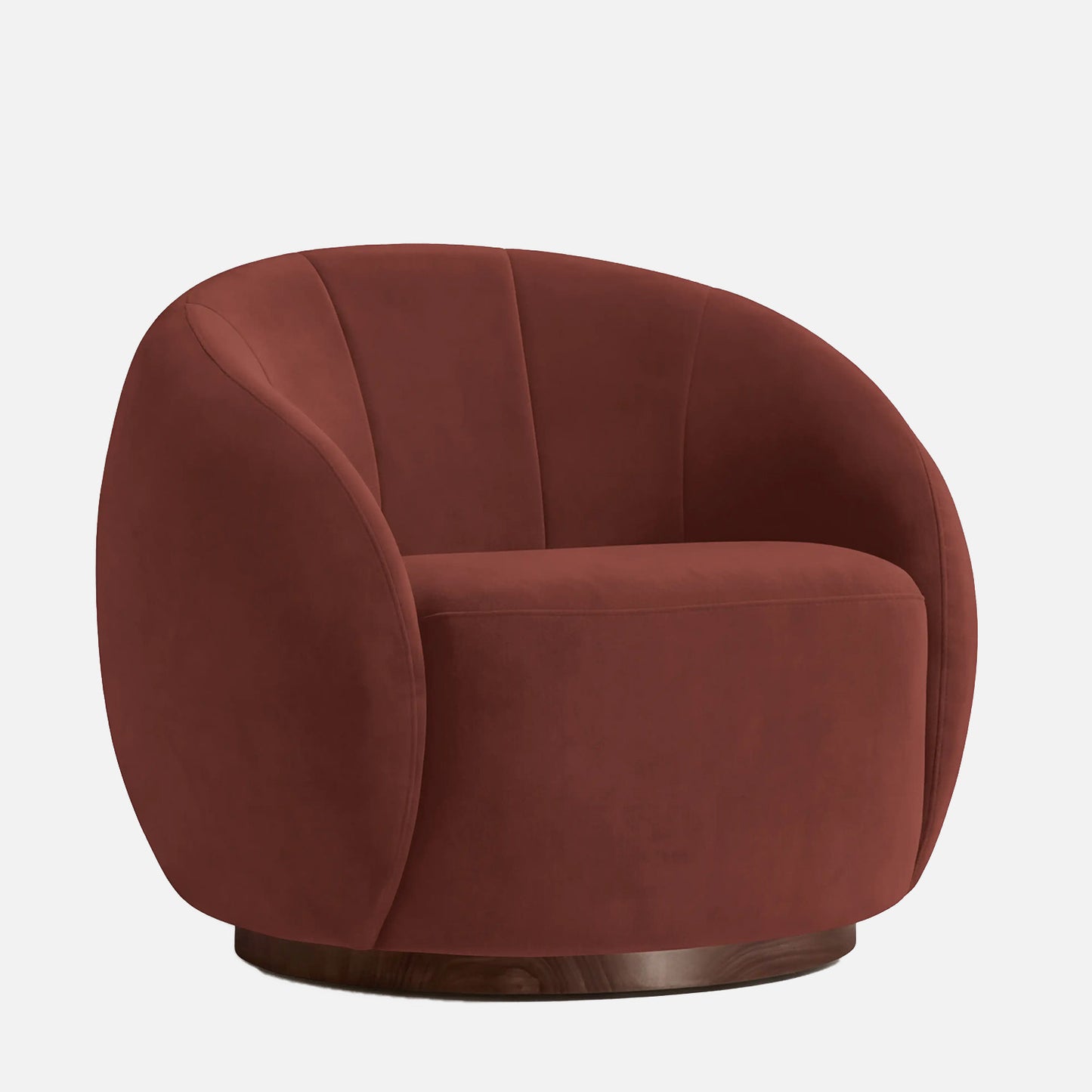 Rougeon Curve Mahroon 1 - Seater Velvet Chair