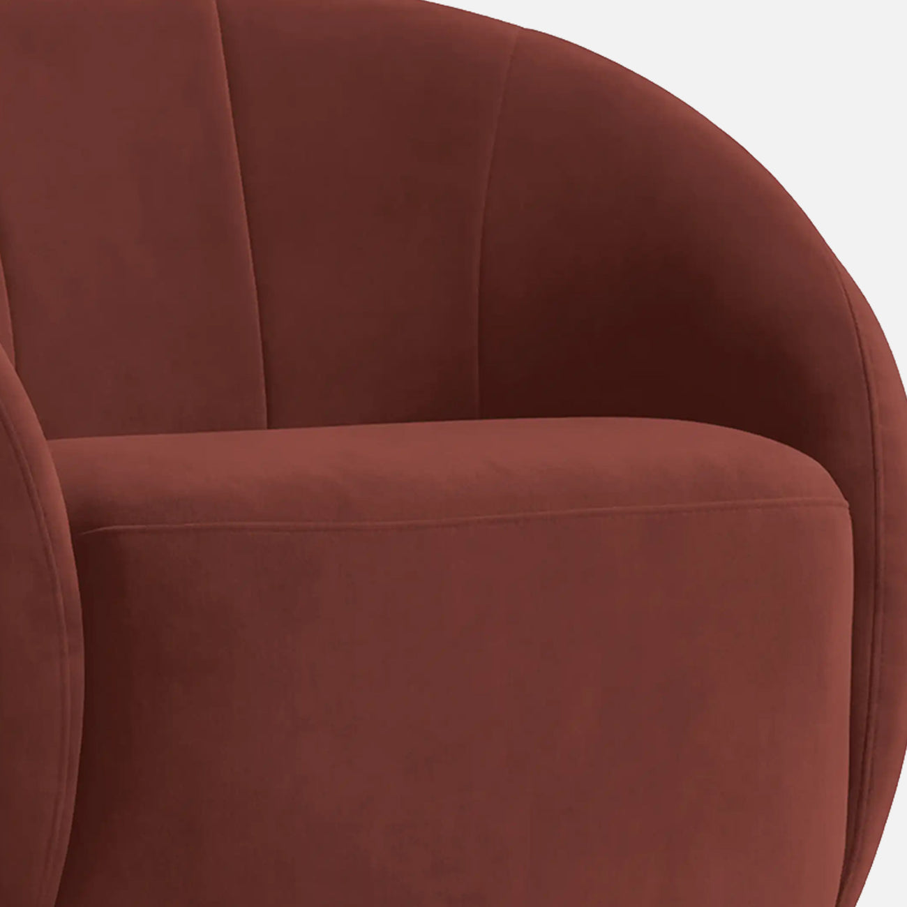 Rougeon Curve Mahroon 1 - Seater Velvet Chair