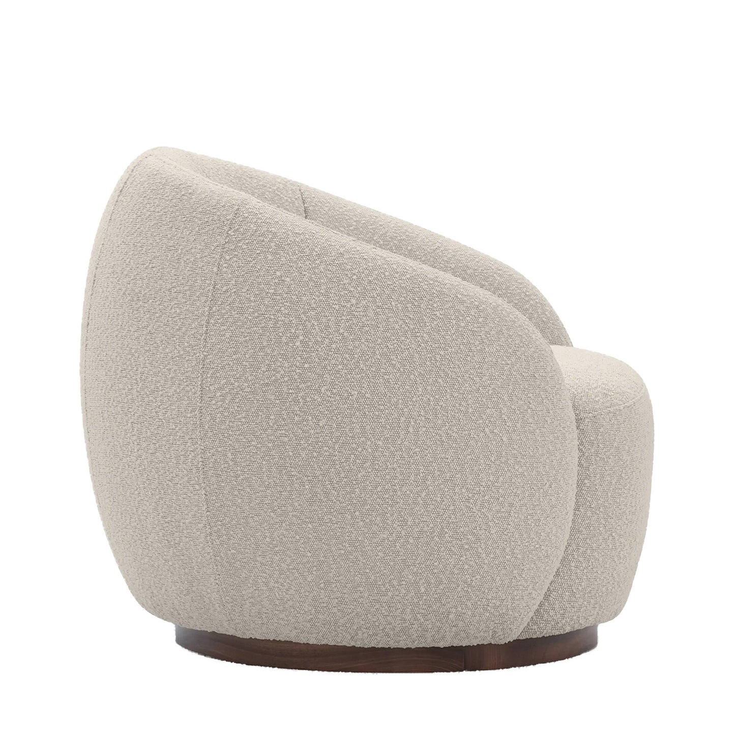 Rougeon Curve Light Grey 1 - Seater Velvet Chair