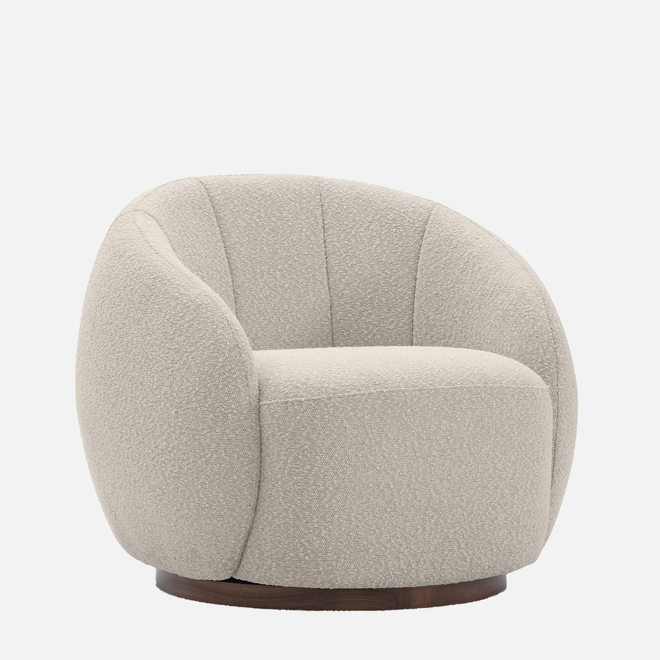 Rougeon Curve Light Grey 1 - Seater Velvet Chair