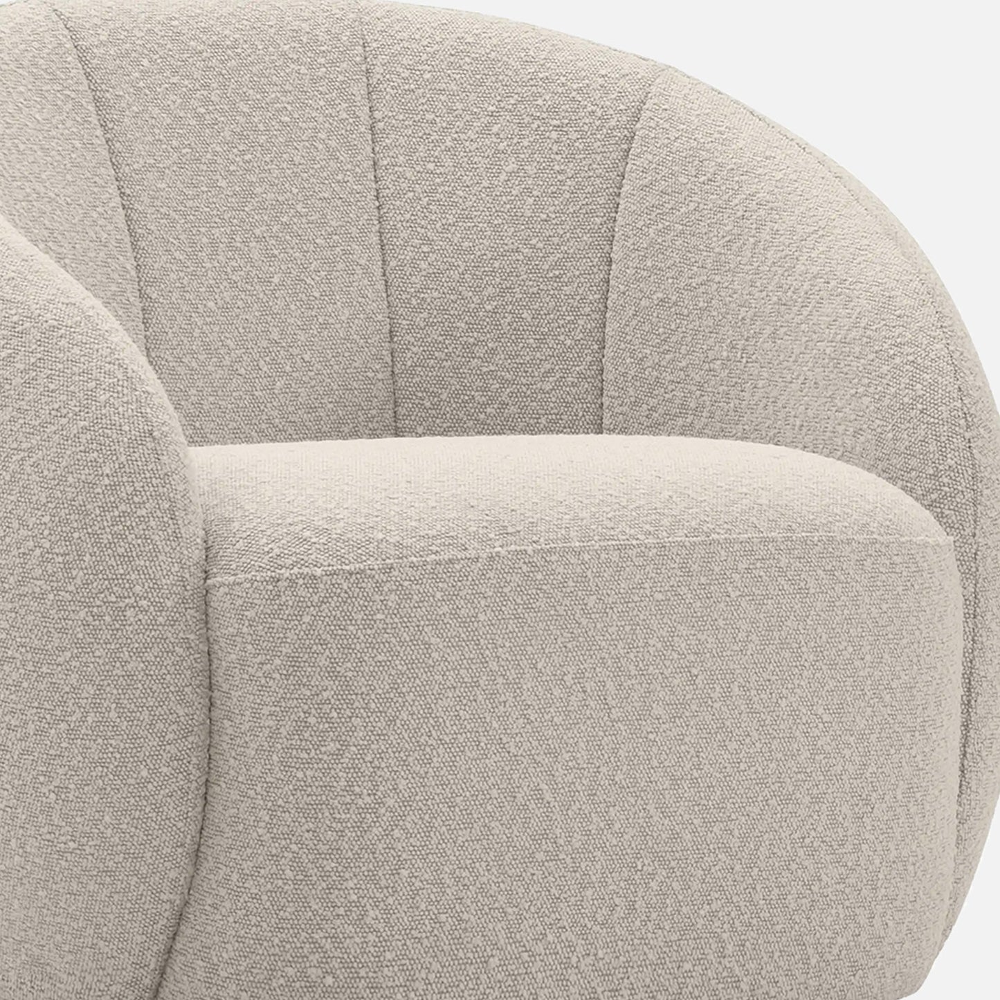 Rougeon Curve Light Grey 1 - Seater Velvet Chair