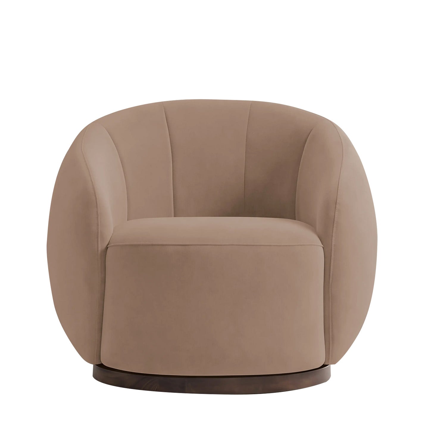 Rougeon Curve Latte 1 - Seater Velvet Chair
