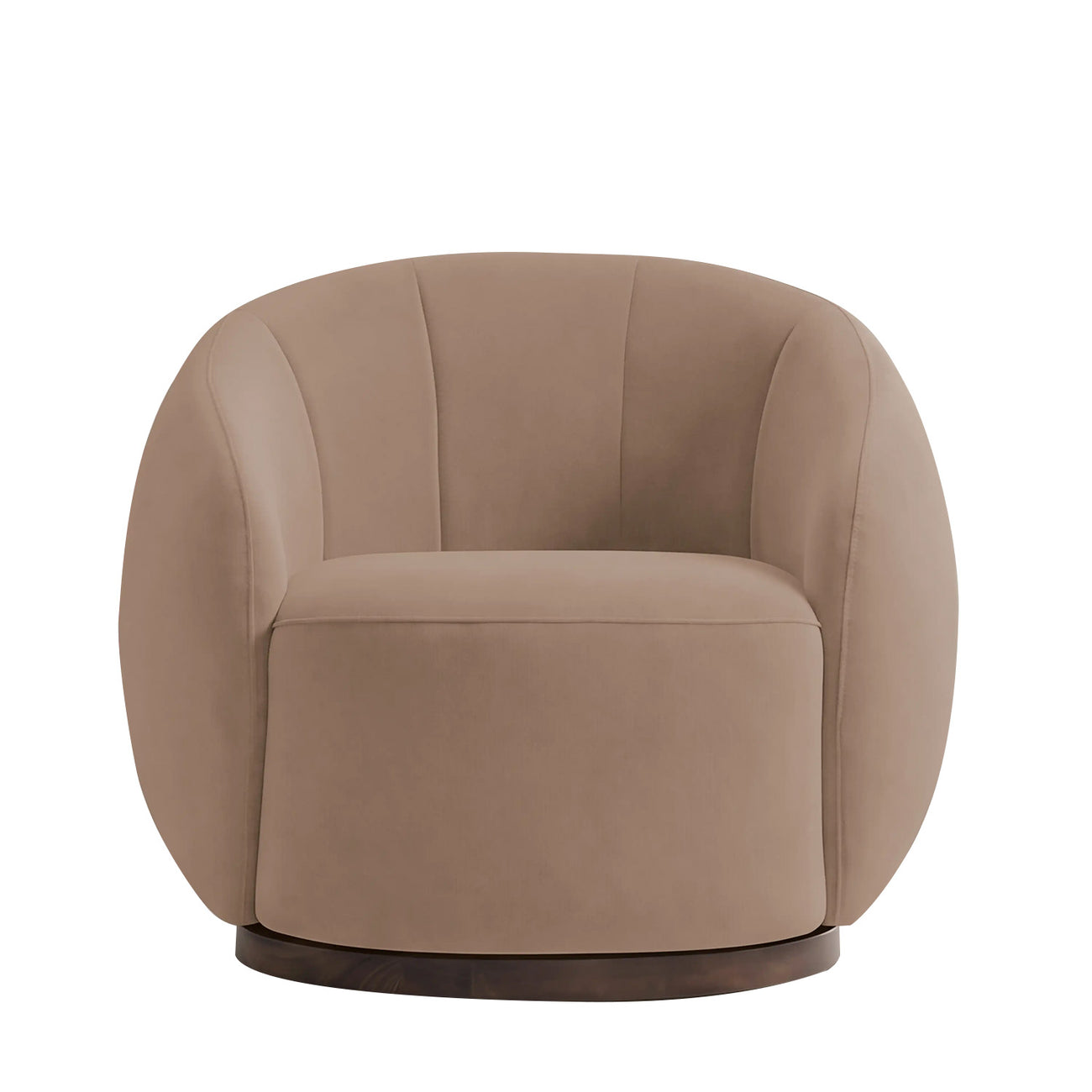 Rougeon Curve Latte 1 - Seater Velvet Chair