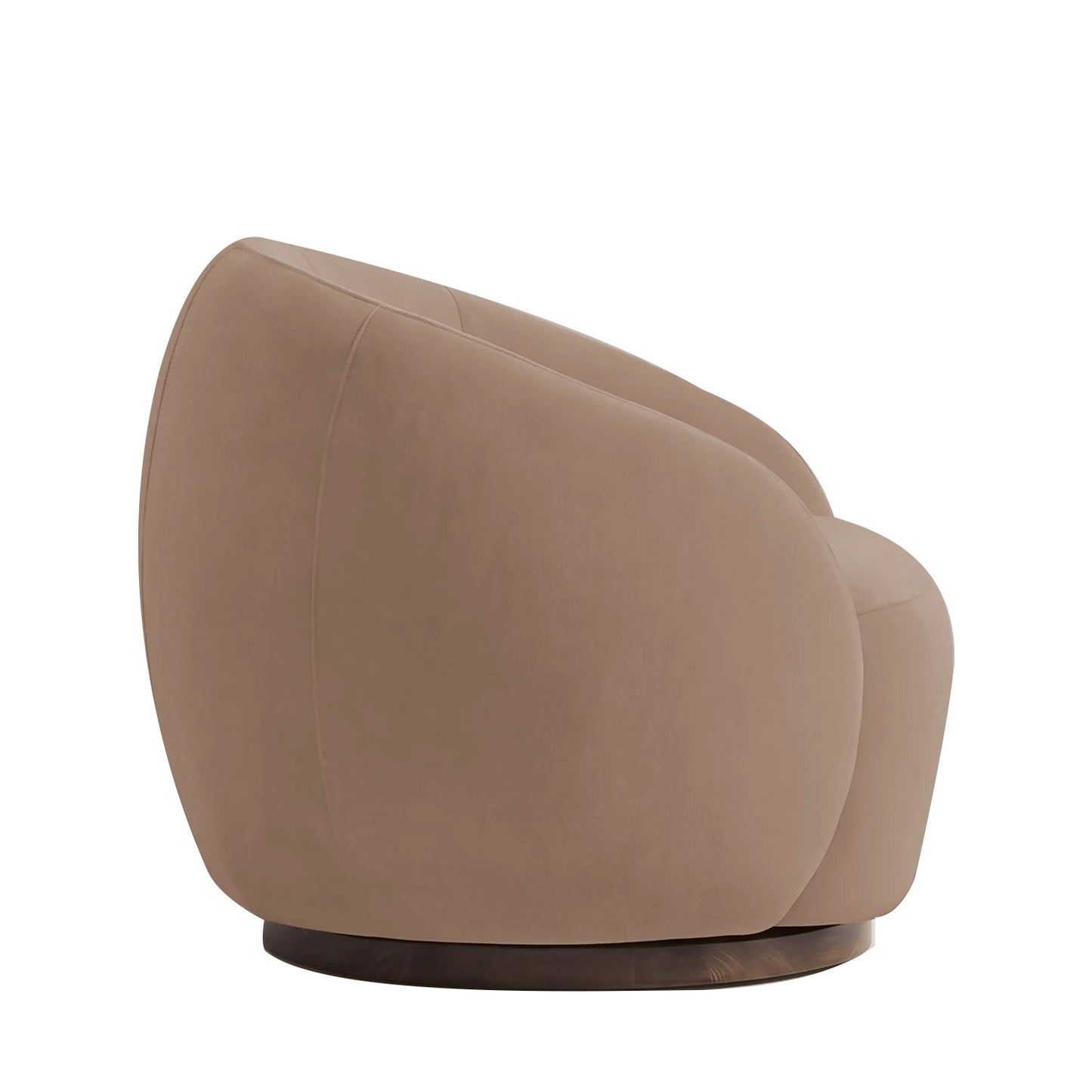 Rougeon Curve Latte 1 - Seater Velvet Chair