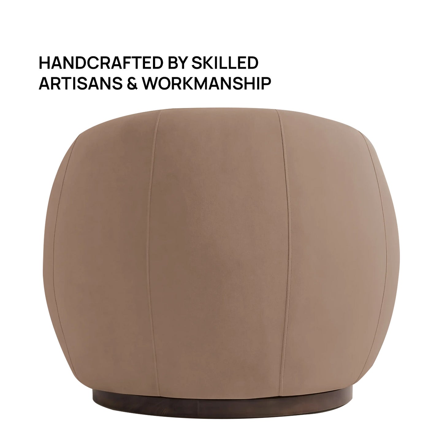 Rougeon Curve Latte 1 - Seater Velvet Chair