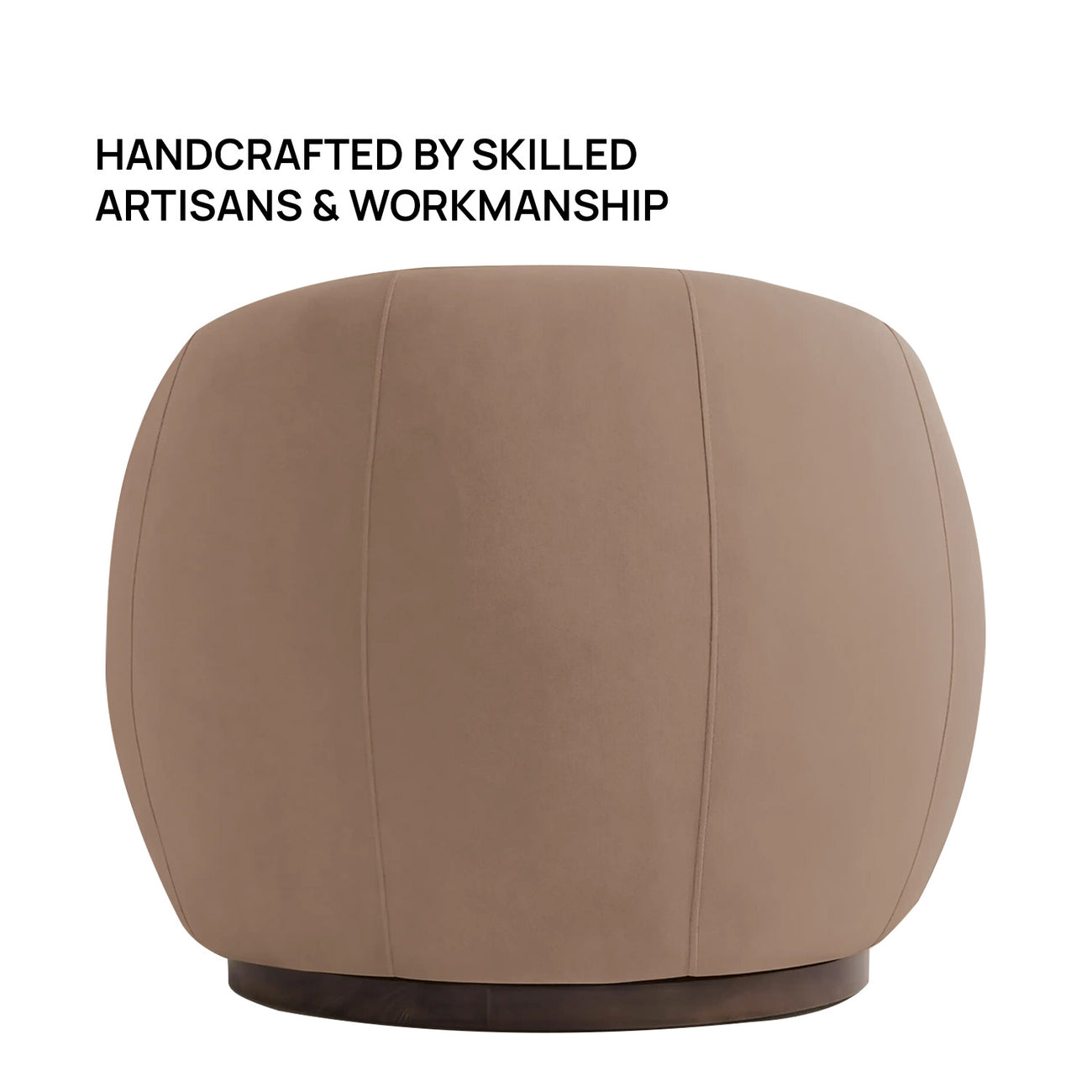 Rougeon Curve Latte 1 - Seater Velvet Chair