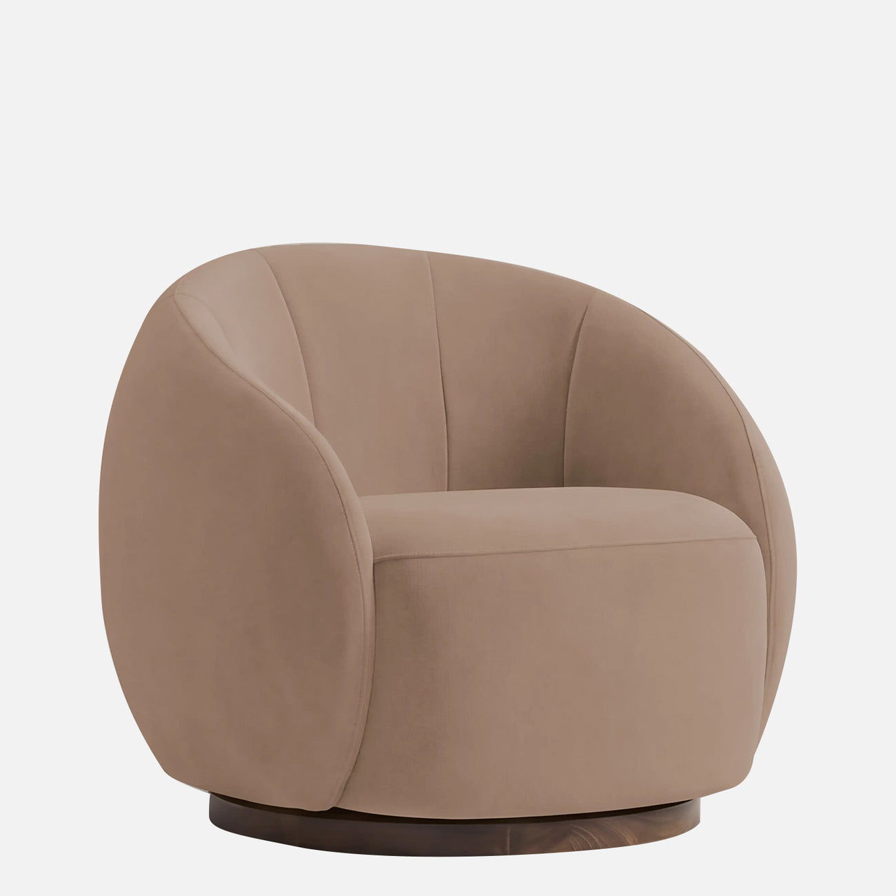 Rougeon Curve Latte 1 - Seater Velvet Chair