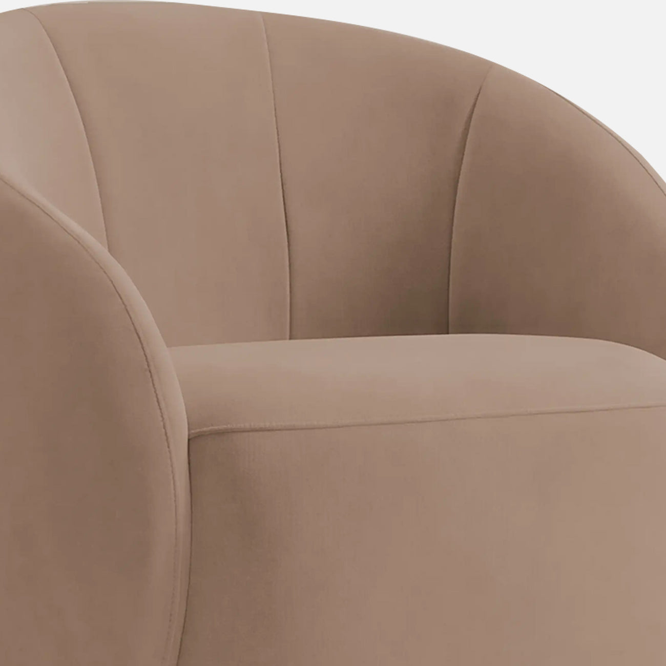 Rougeon Curve Latte 1 - Seater Velvet Chair