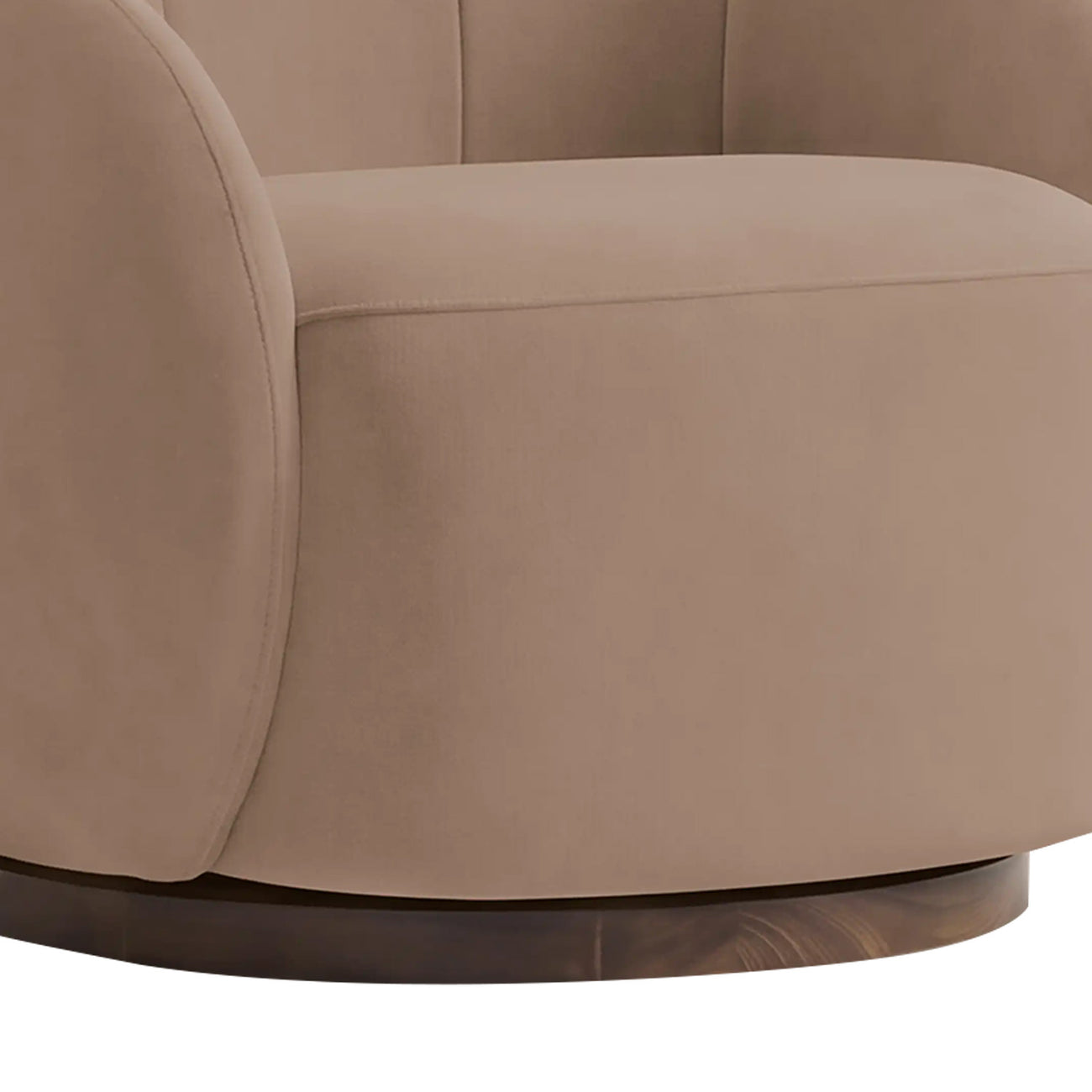 Rougeon Curve Latte 1 - Seater Velvet Chair