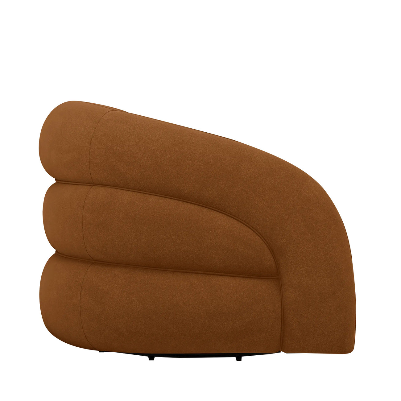 Torvyn Lounge Brown 1 - Seater Mohair Velvet Chair
