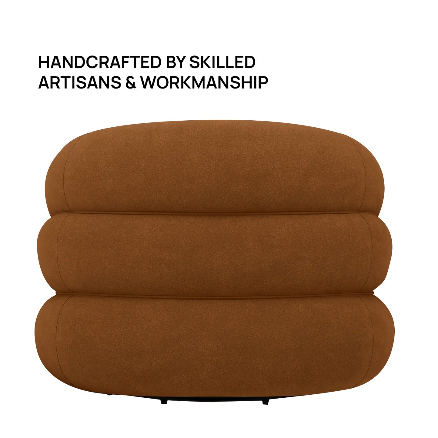 Torvyn Lounge Brown 1 - Seater Mohair Velvet Chair