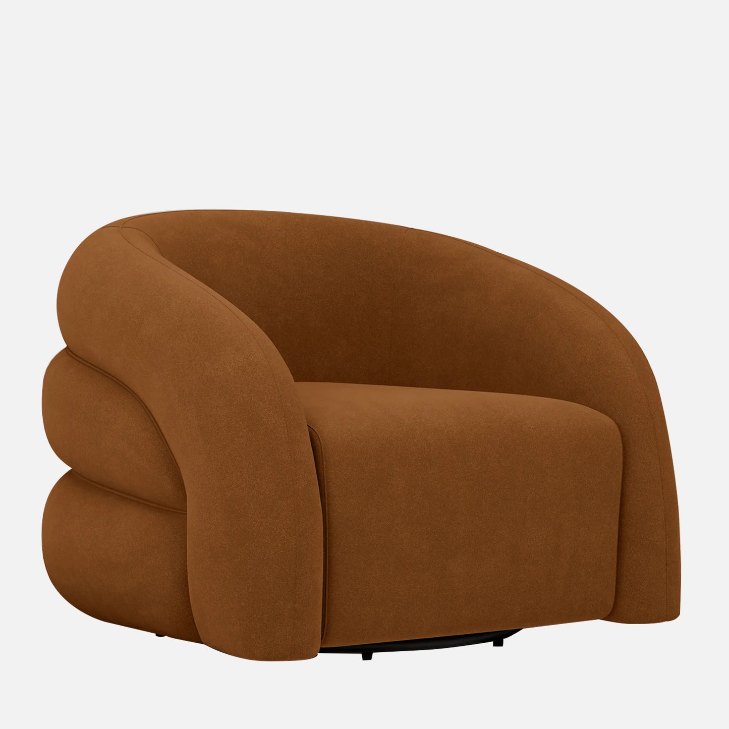 Torvyn Lounge Brown 1 - Seater Mohair Velvet Chair
