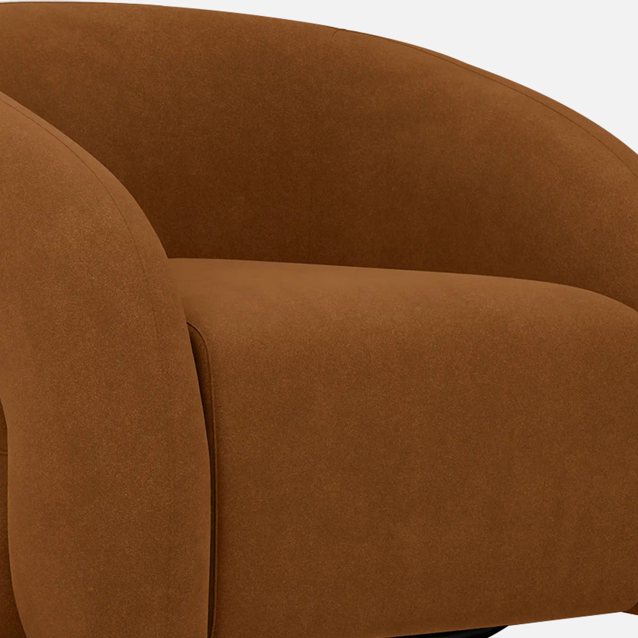 Torvyn Lounge Brown 1 - Seater Mohair Velvet Chair