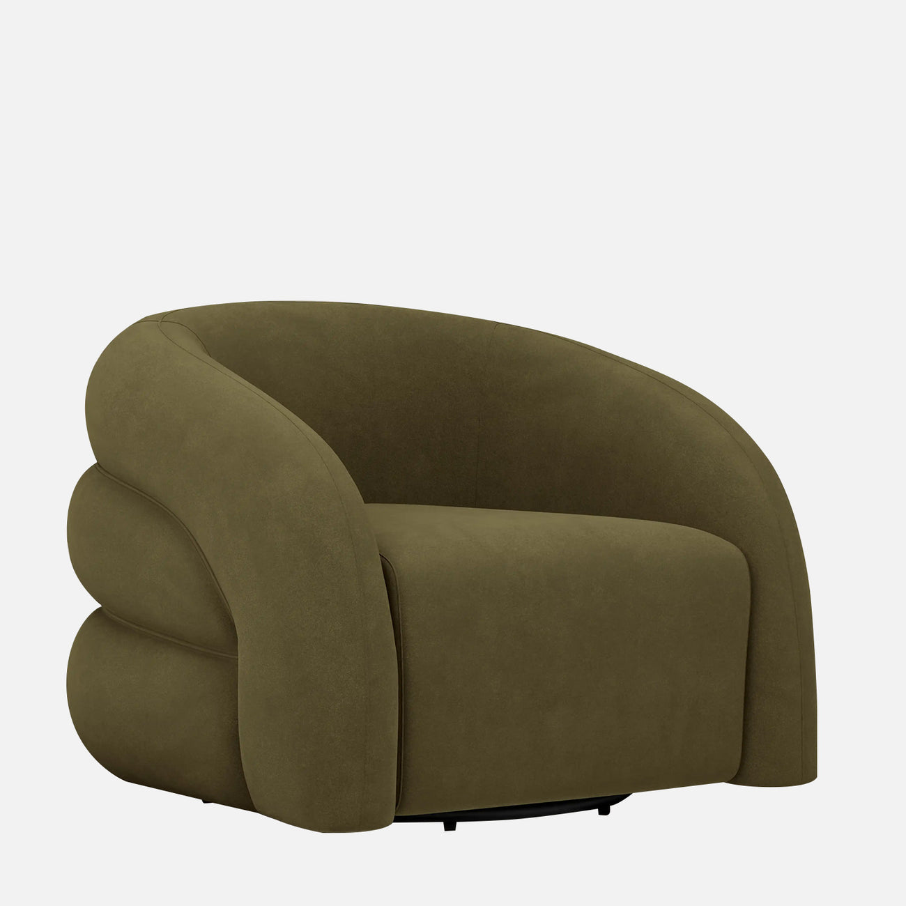 Torvyn Lounge Dark Green 1 - Seater Mohair Velvet Chair