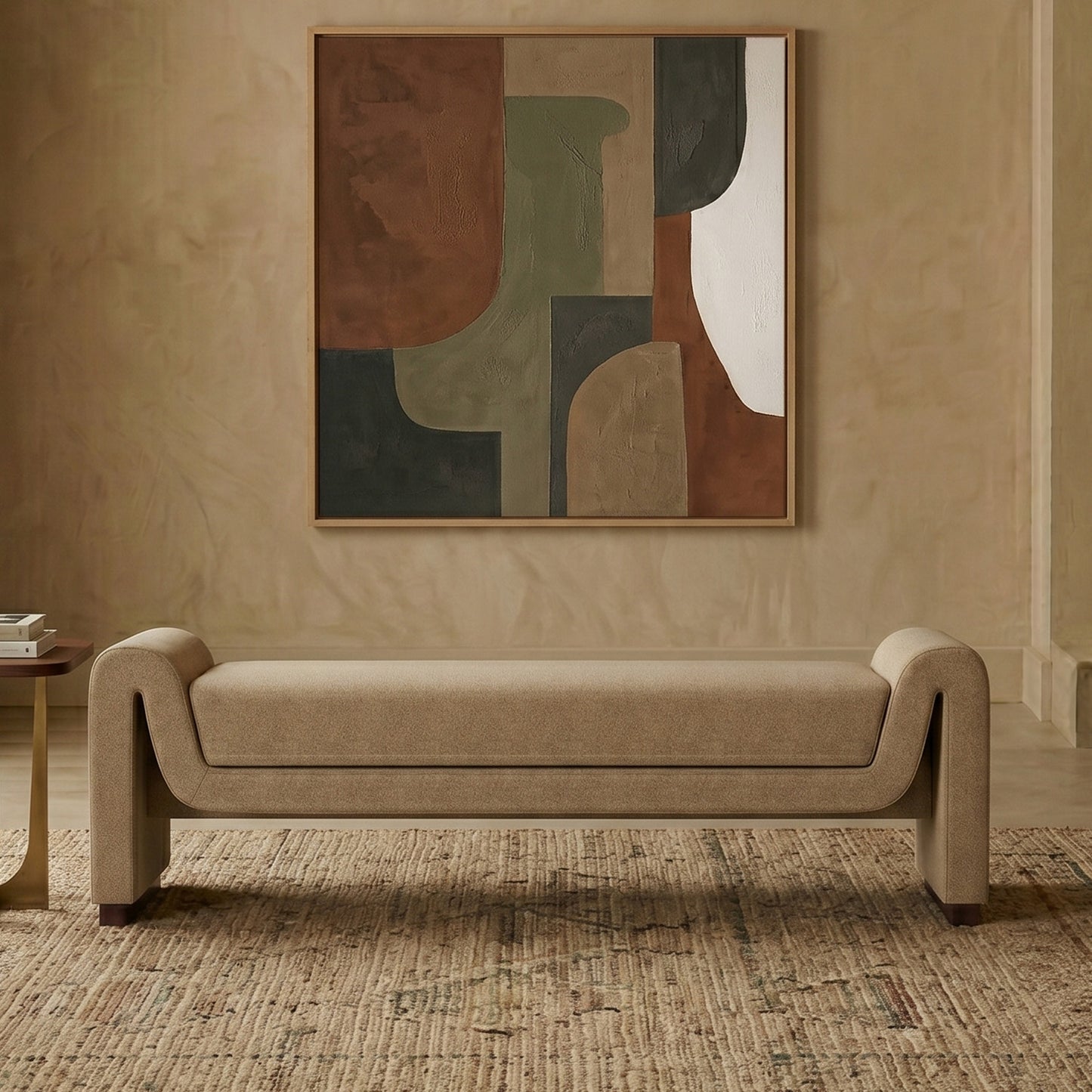 Olvara Lounge Speckled Latte 2 - Seater Boucle Chair