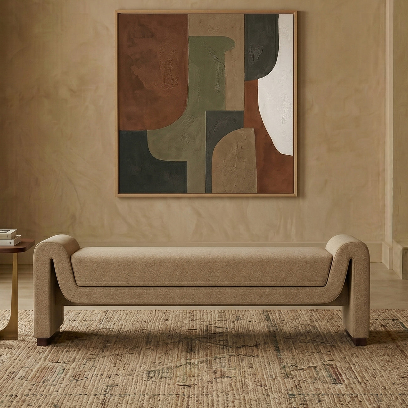 Olvara Lounge Speckled Latte 2 - Seater Boucle Chair