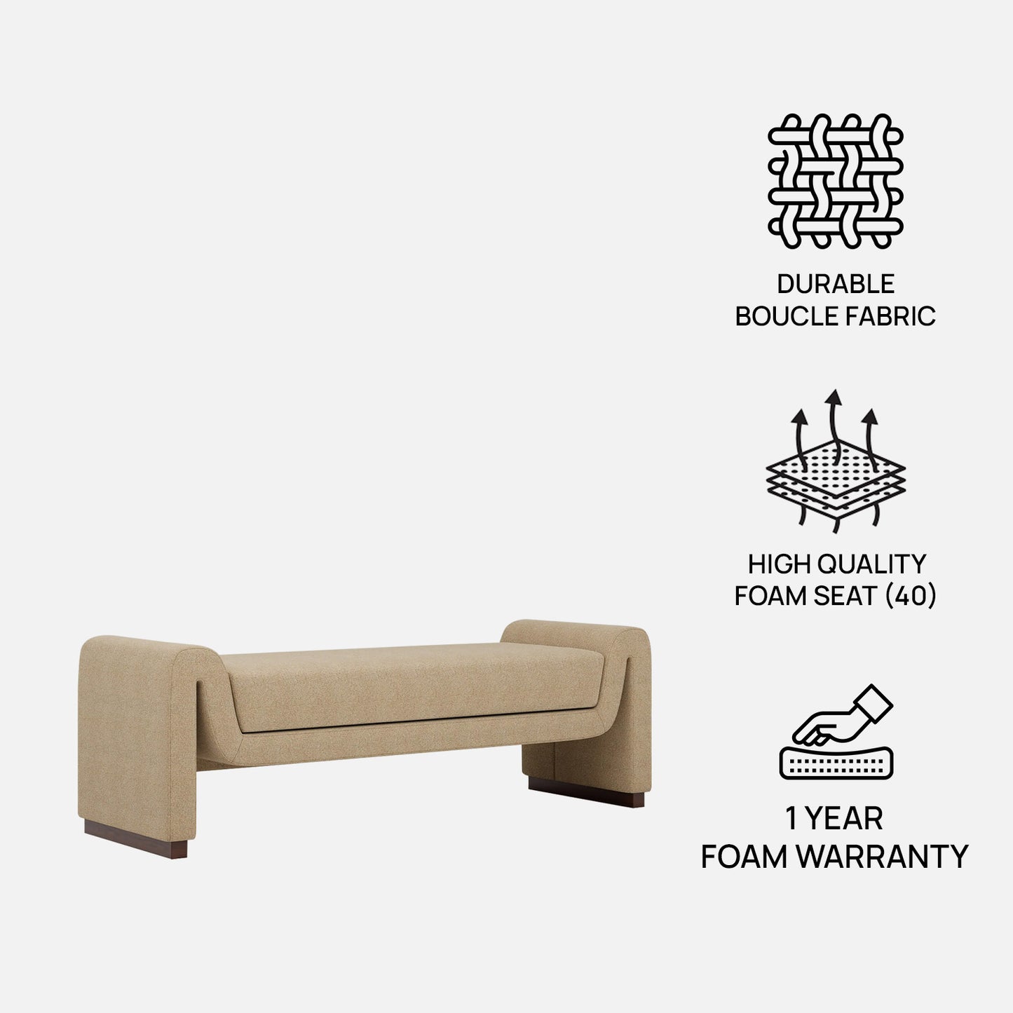 Olvara Lounge Speckled Latte 2 - Seater Boucle Chair