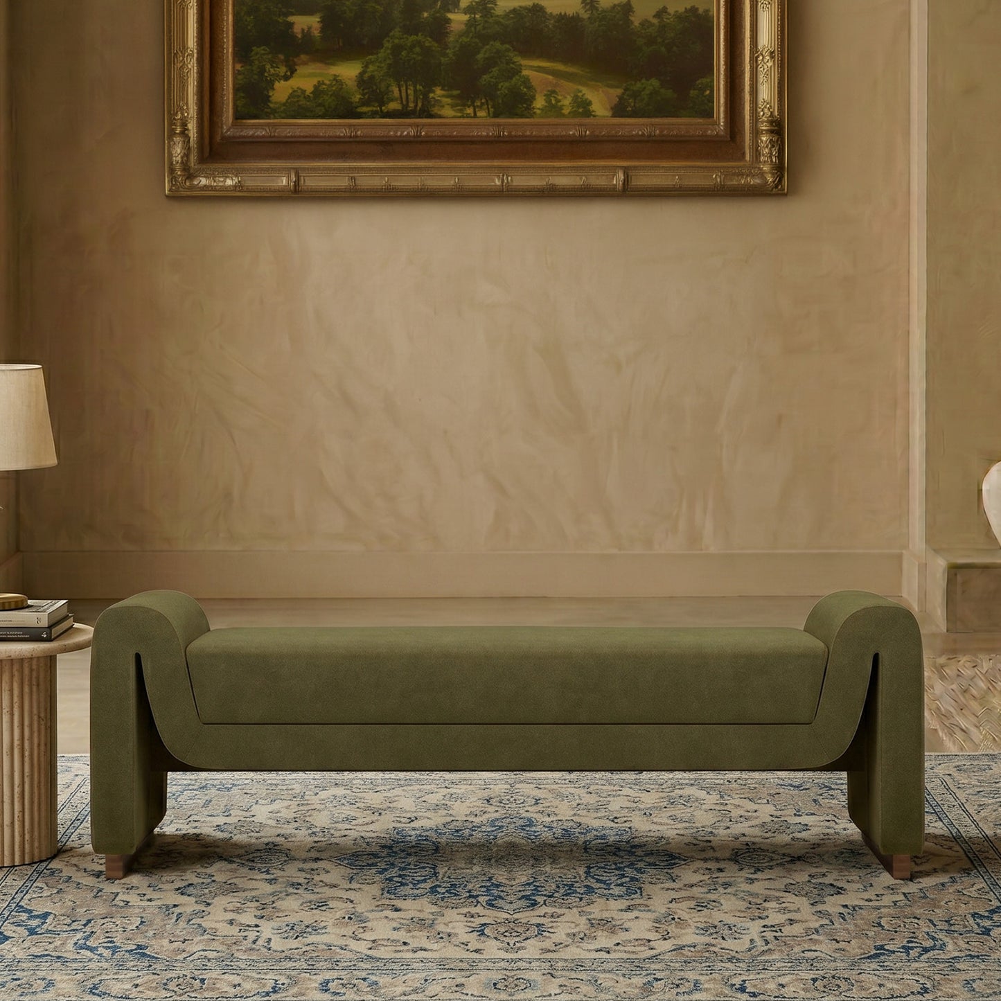Olvara Lounge Speckled Green 2 - Seater Boucle Chair