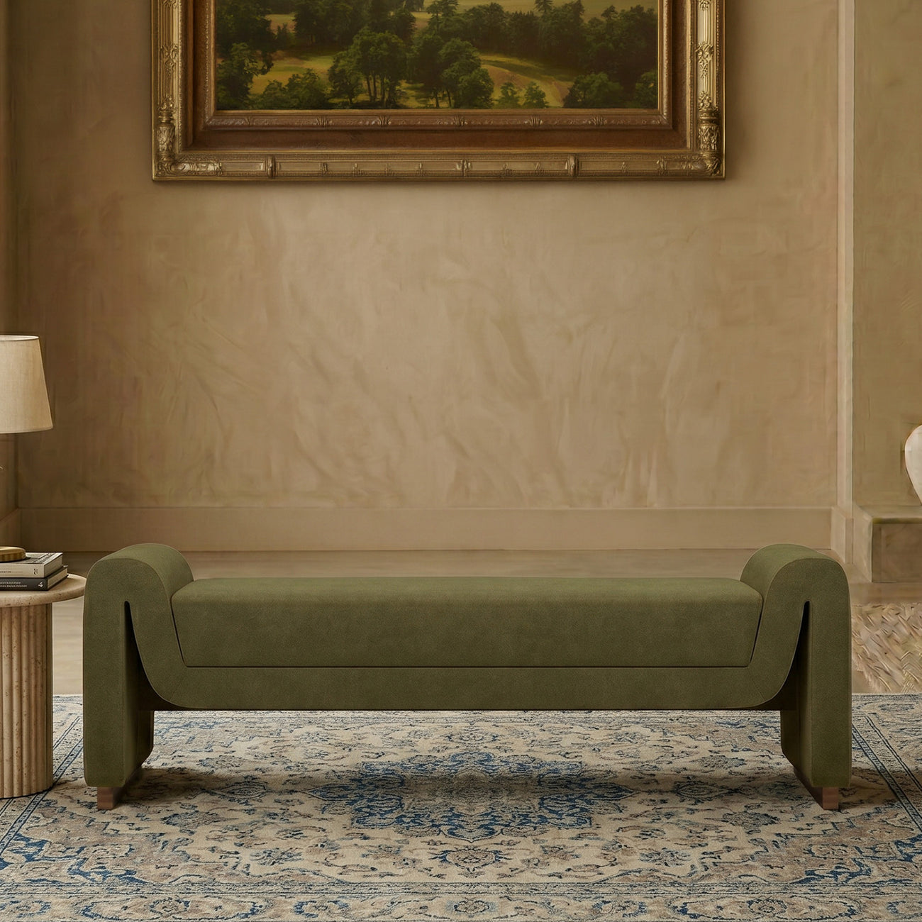Olvara Lounge Speckled Green 2 - Seater Boucle Chair