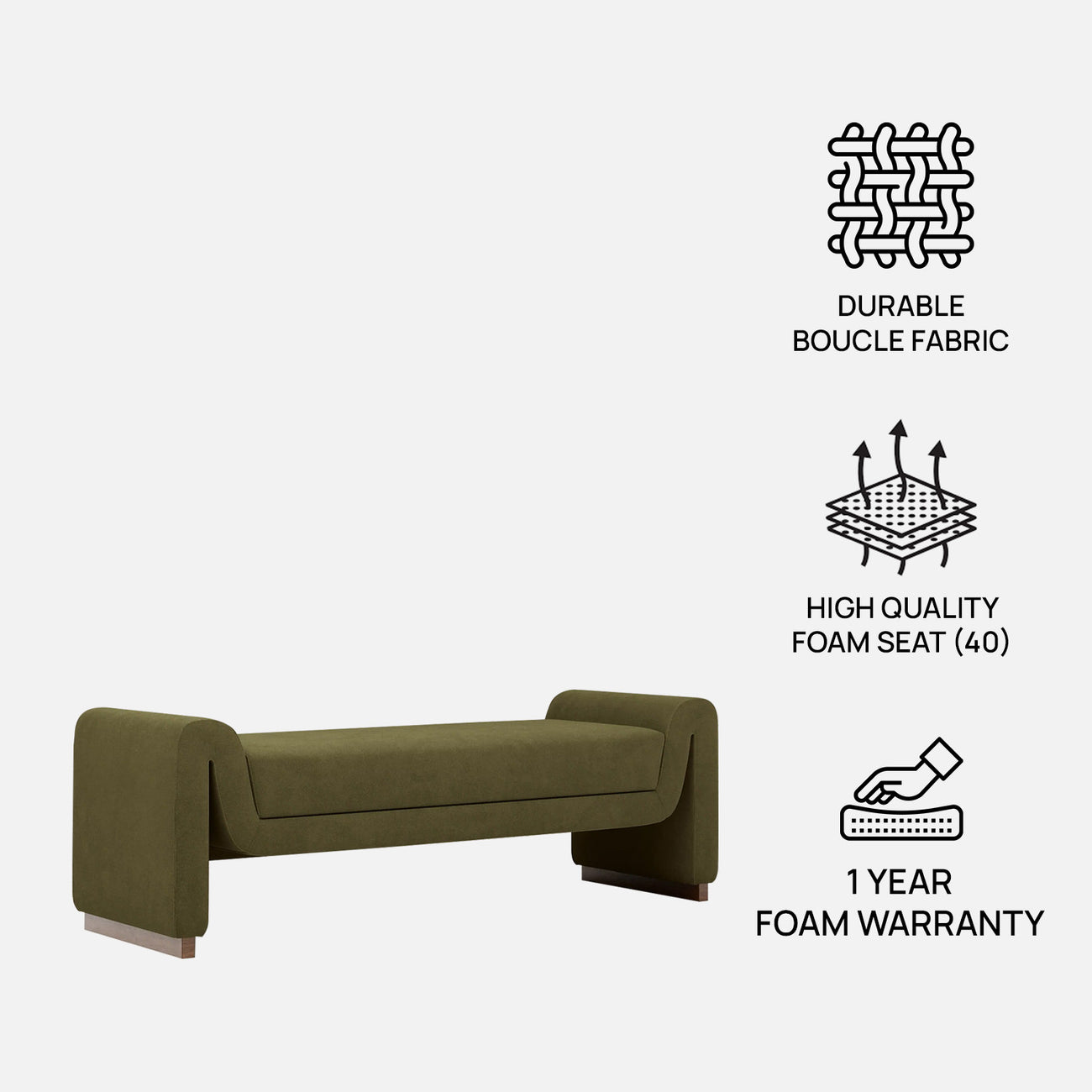 Olvara Lounge Speckled Green 2 - Seater Boucle Chair
