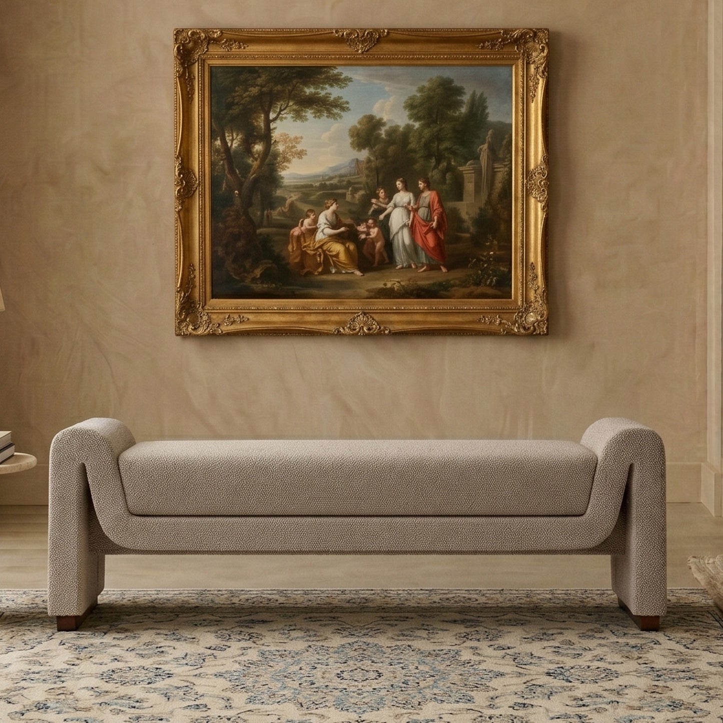 Olvara Lounge Speckled Grey 2 - Seater Boucle Chair