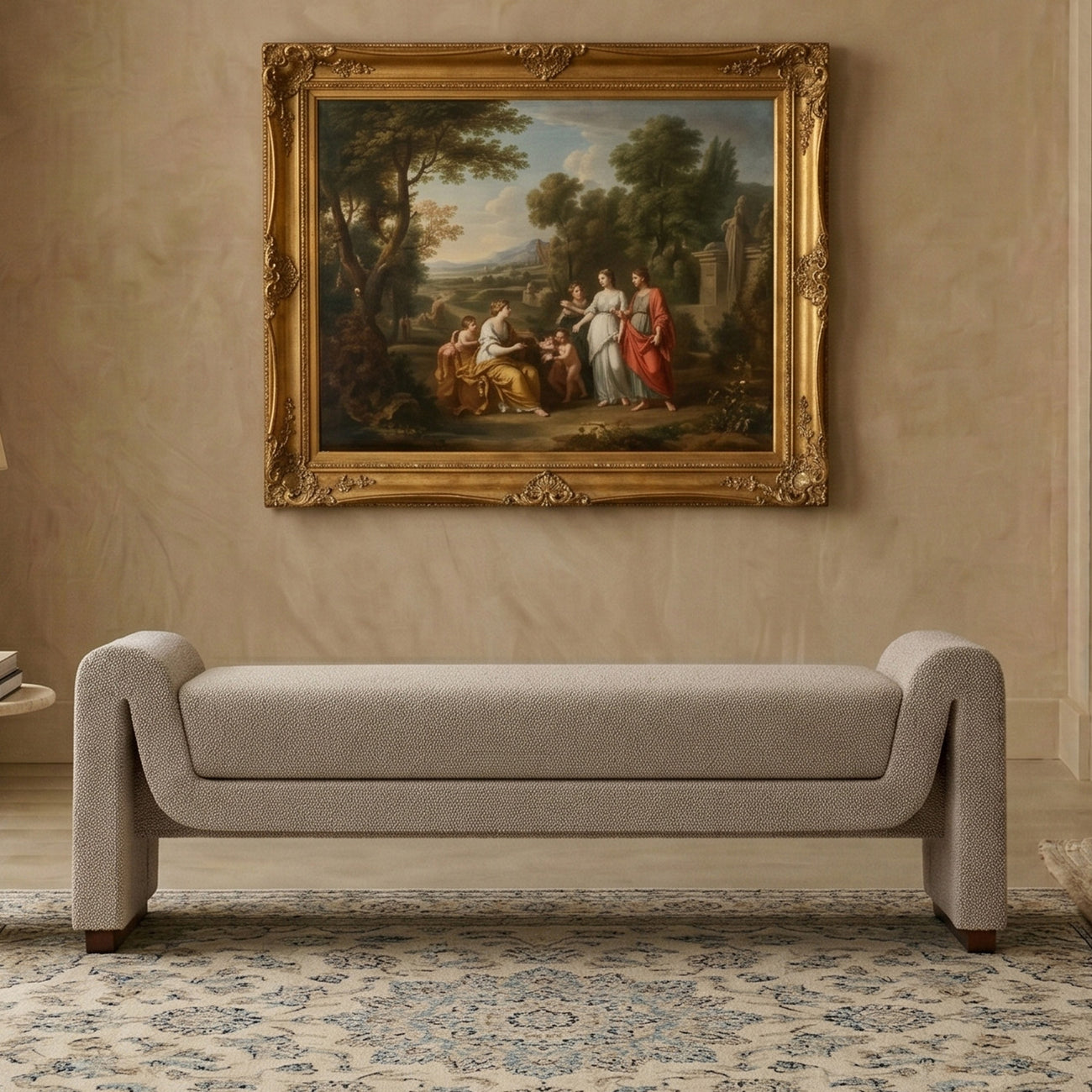 Olvara Lounge Speckled Grey 2 - Seater Boucle Chair