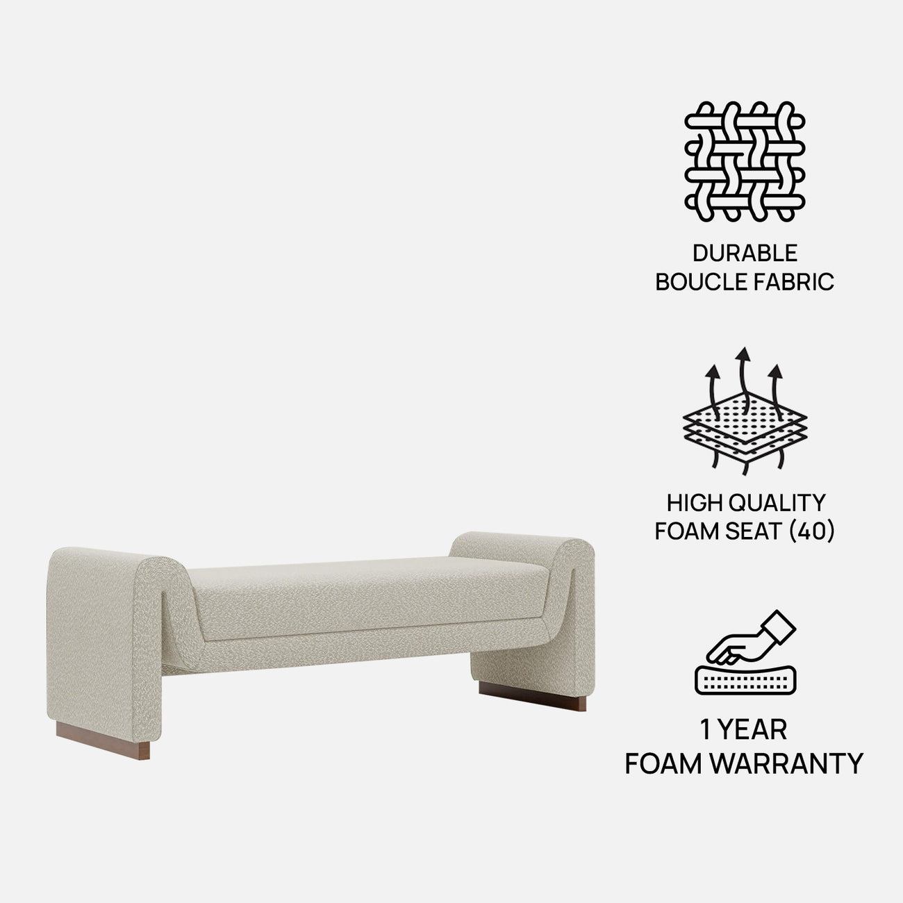 Olvara Lounge Speckled Grey 2 - Seater Boucle Chair