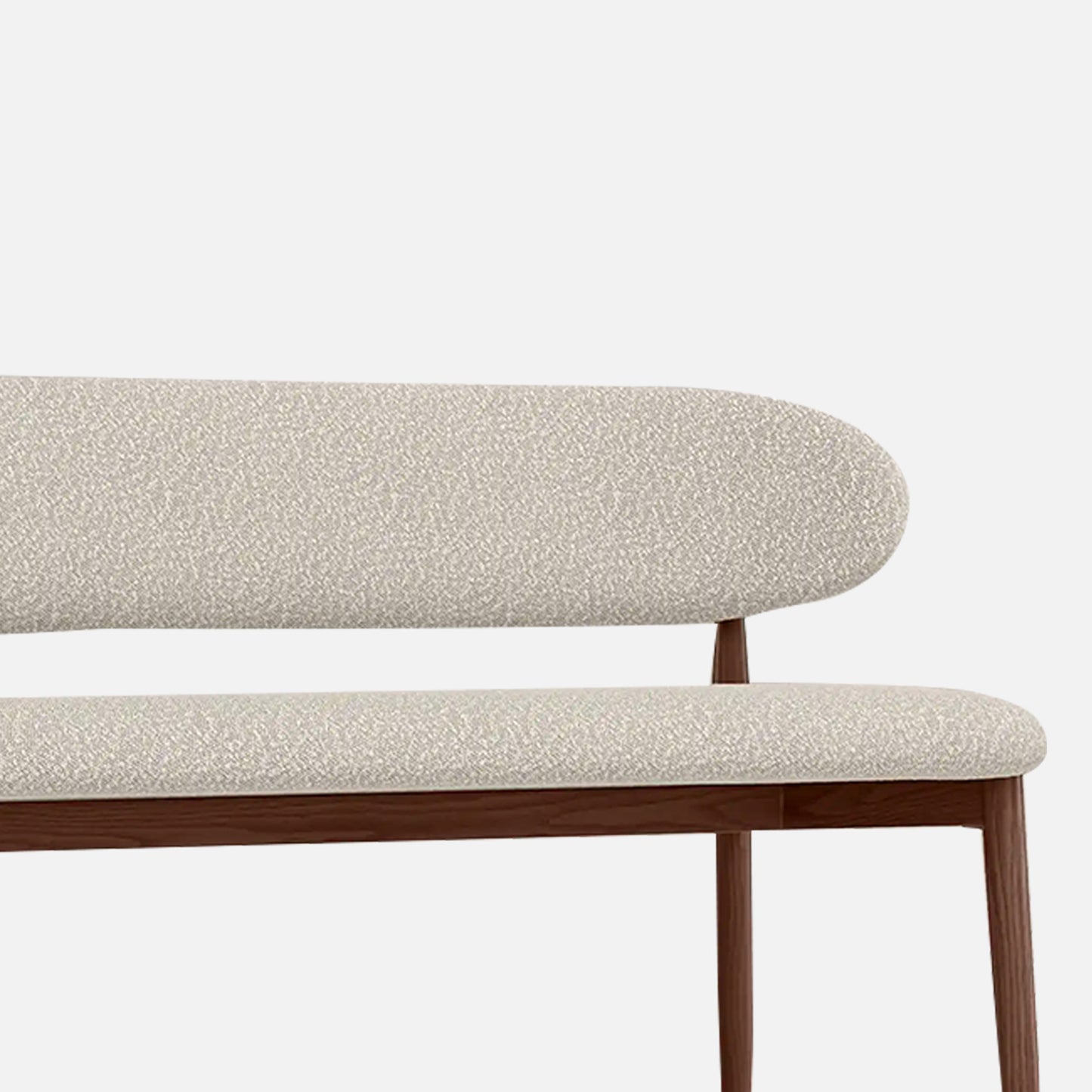 Elvara Bench Ivory 3 - Seater Velvet Sofa