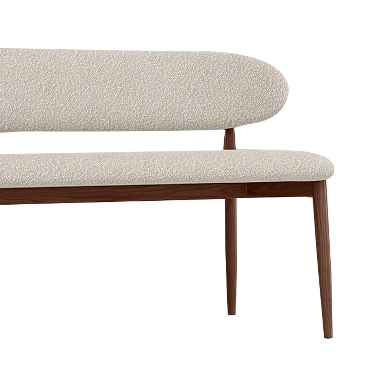 Elvara Bench Ivory 3 - Seater Velvet Sofa