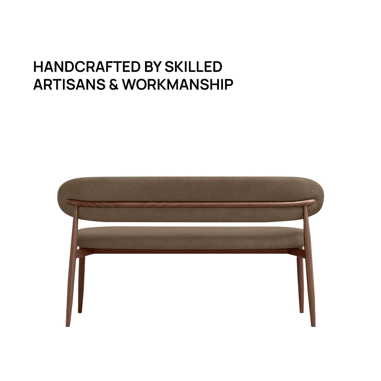 Elvara Bench Brown 3 - Seater Velvet Sofa