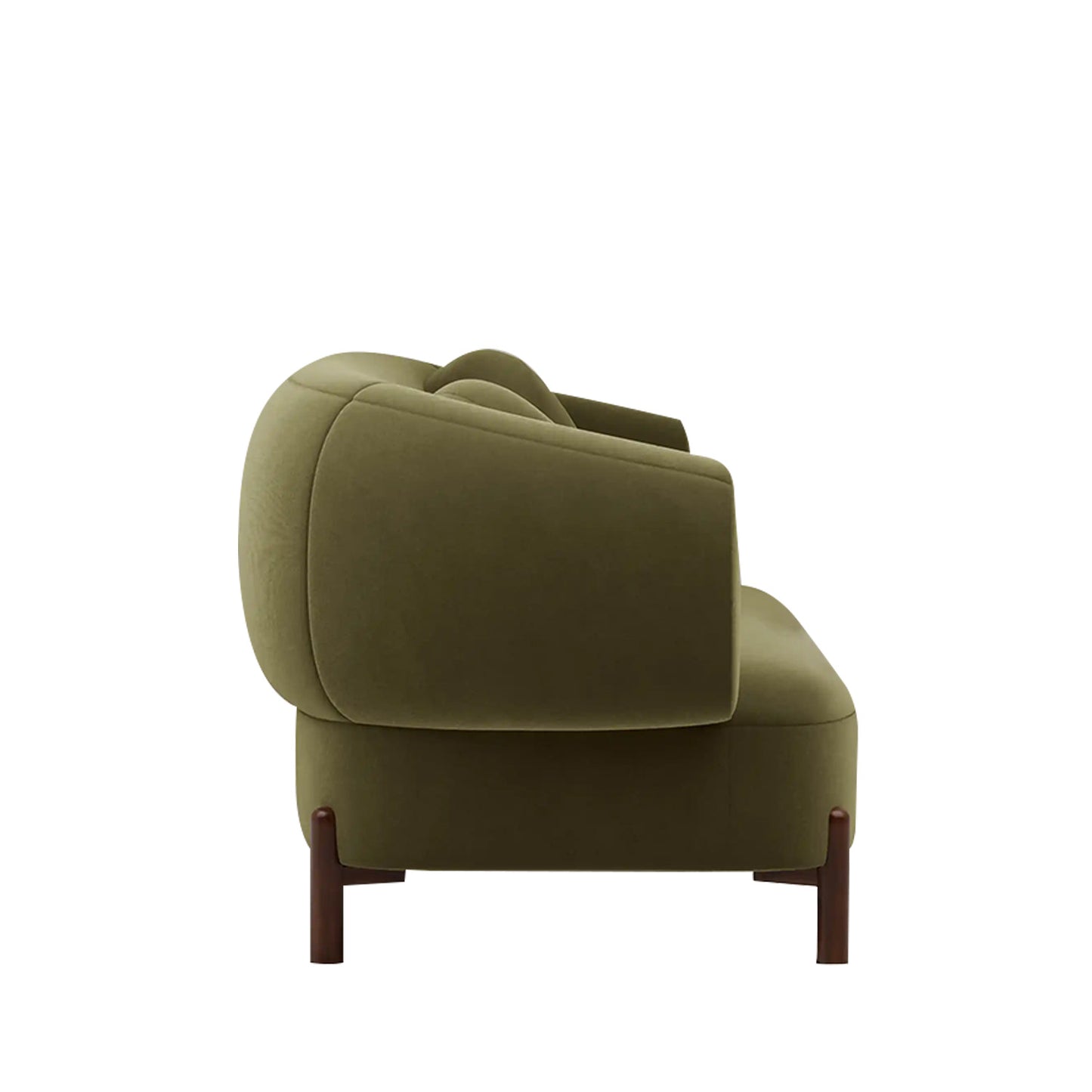 Tavira Wood Base Blush Pink 3 - Seater Velvet Sofa