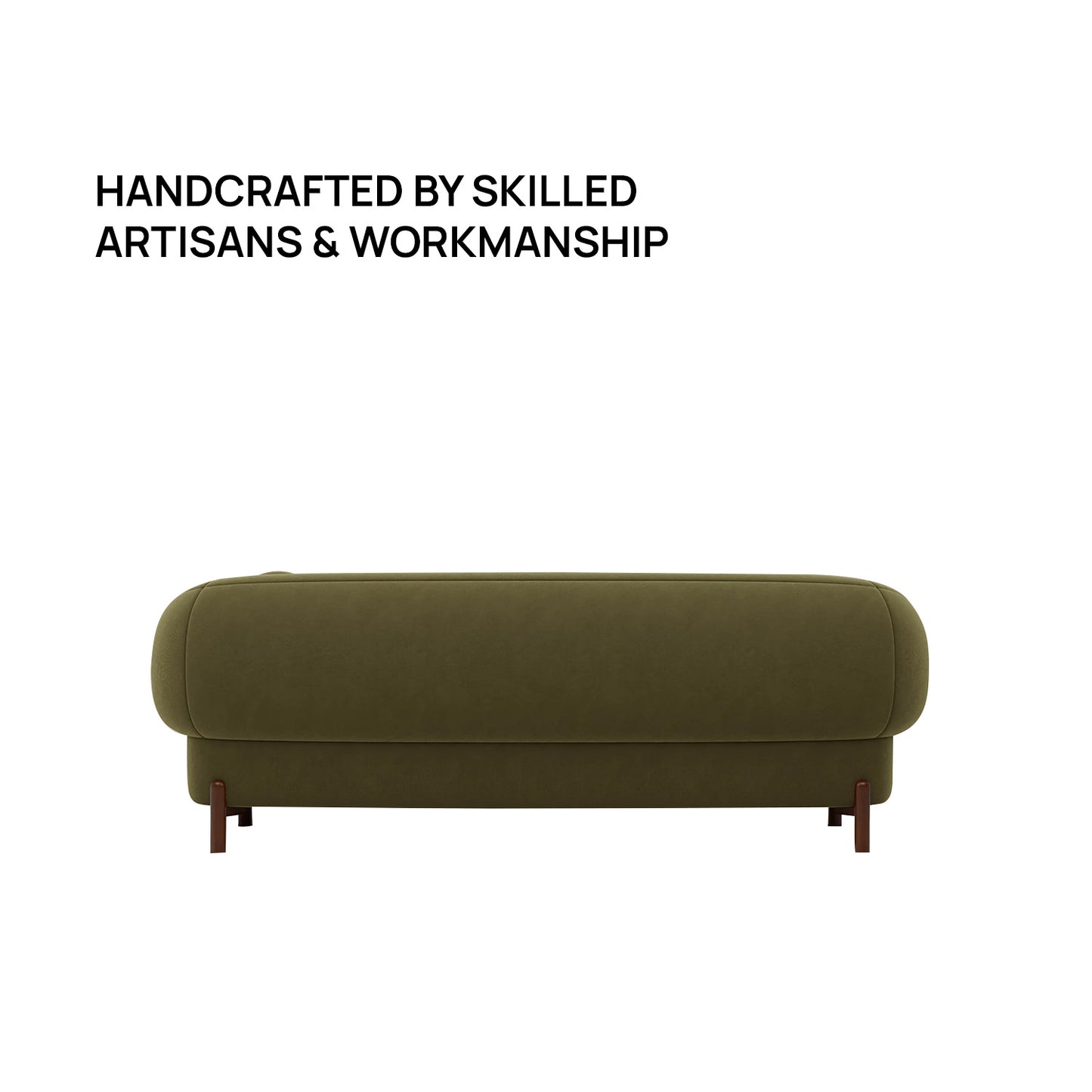 Tavira Wood Base Blush Pink 3 - Seater Velvet Sofa