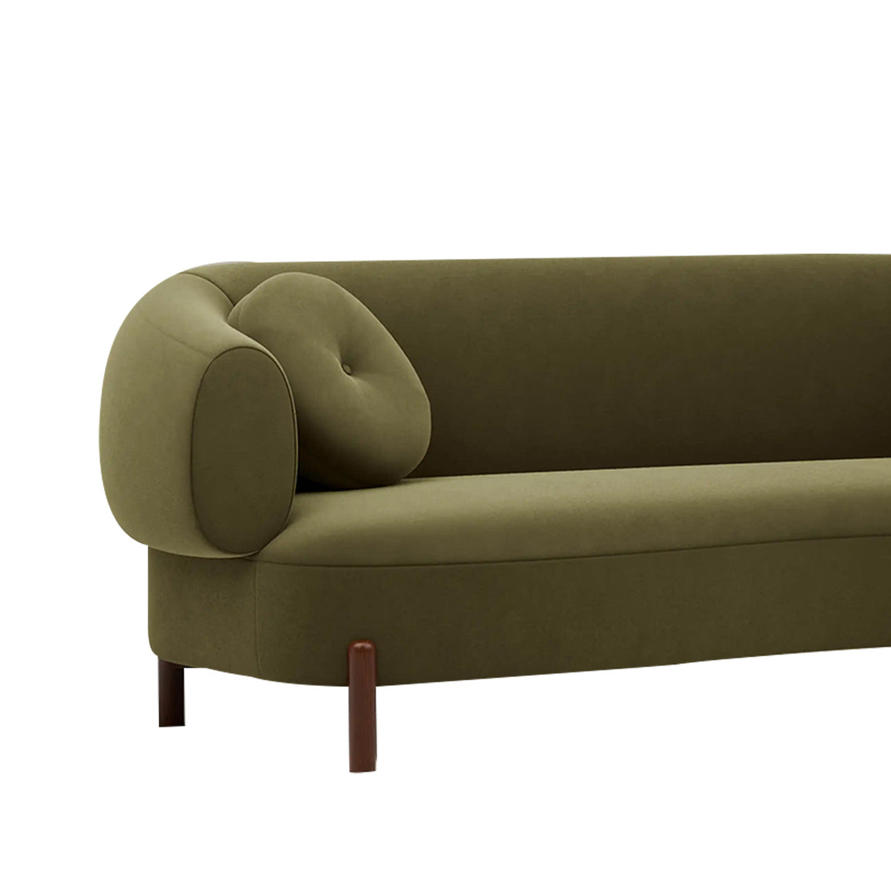 Tavira Wood Base Blush Pink 3 - Seater Velvet Sofa
