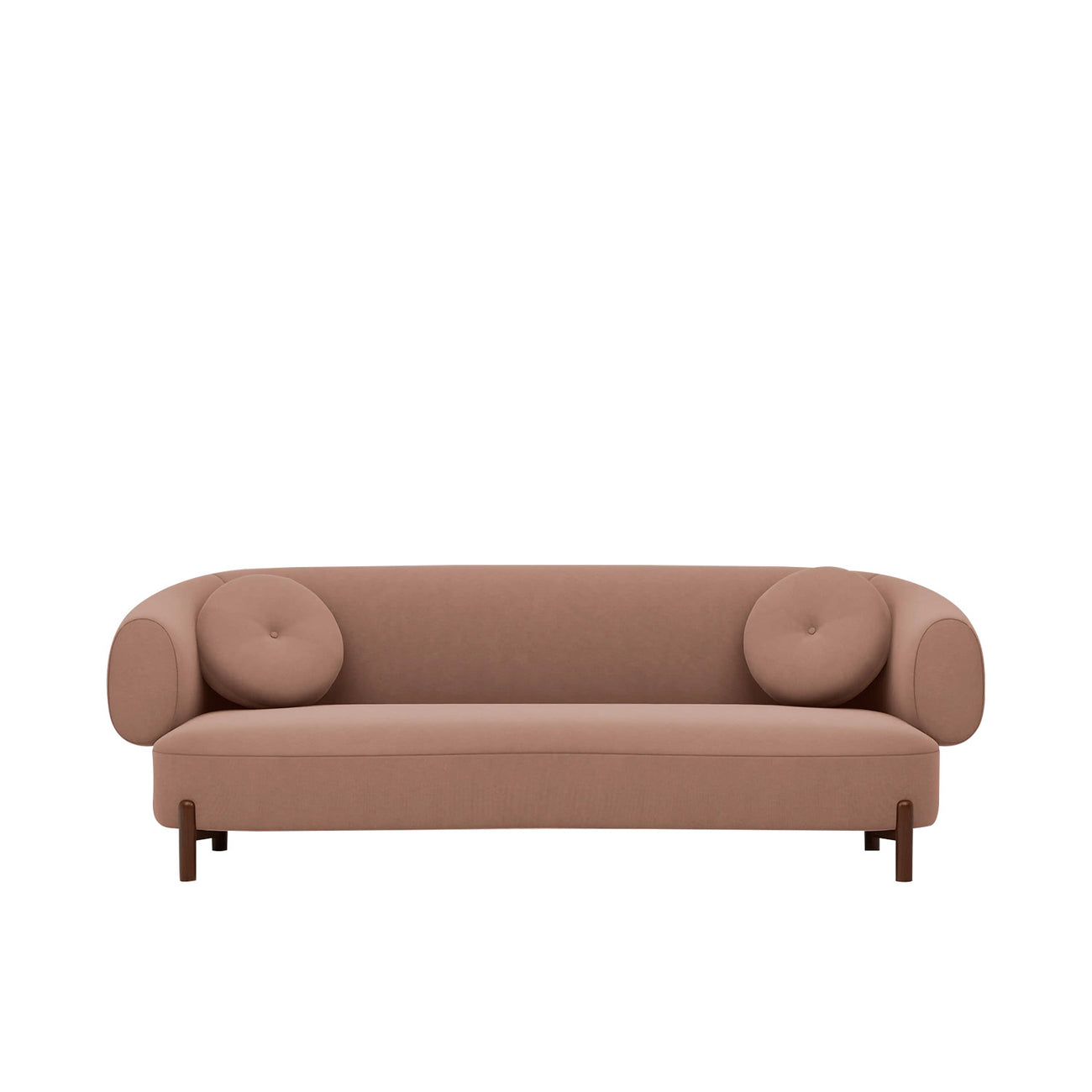 Tavira Wood Base Grey 3 - Seater Velvet Sofa