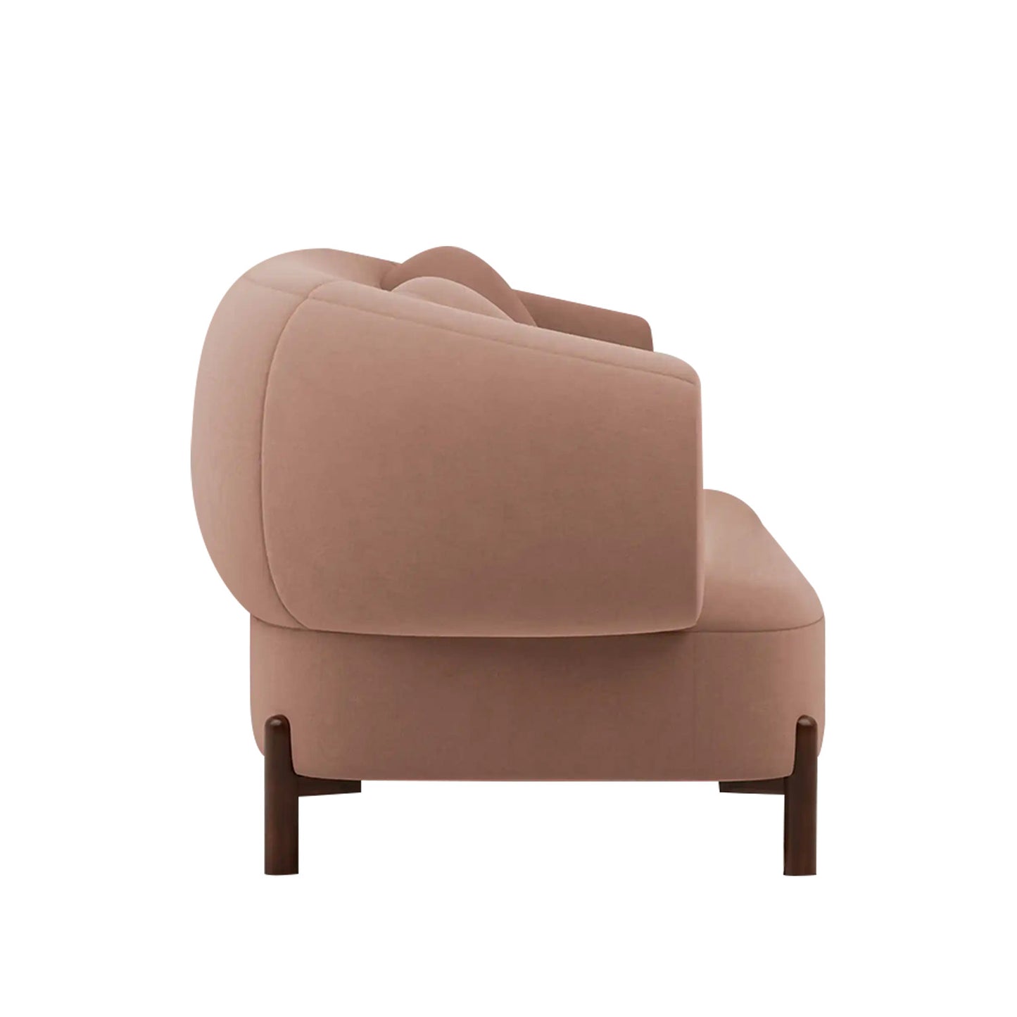 Tavira Wood Base Grey 3 - Seater Velvet Sofa