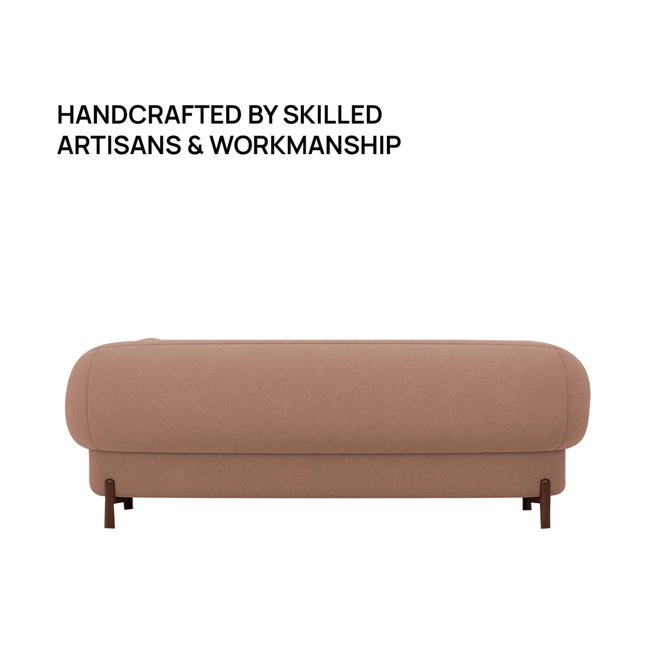 Tavira Wood Base Grey 3 - Seater Velvet Sofa
