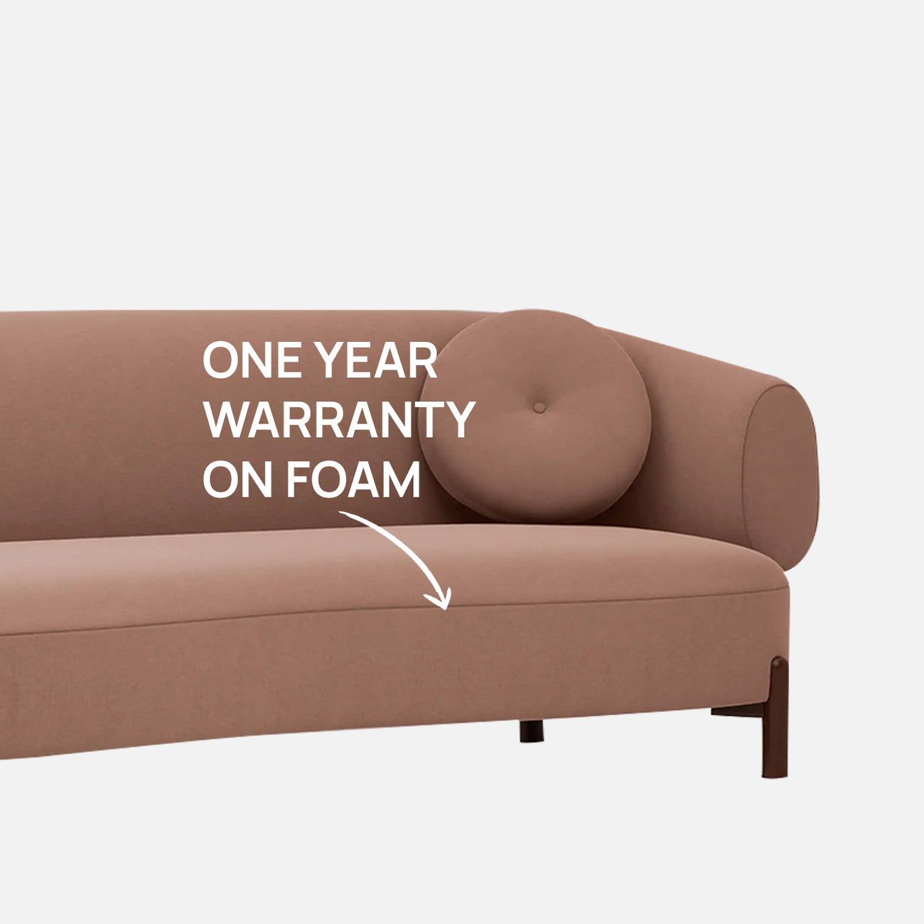 Tavira Wood Base Grey 3 - Seater Velvet Sofa