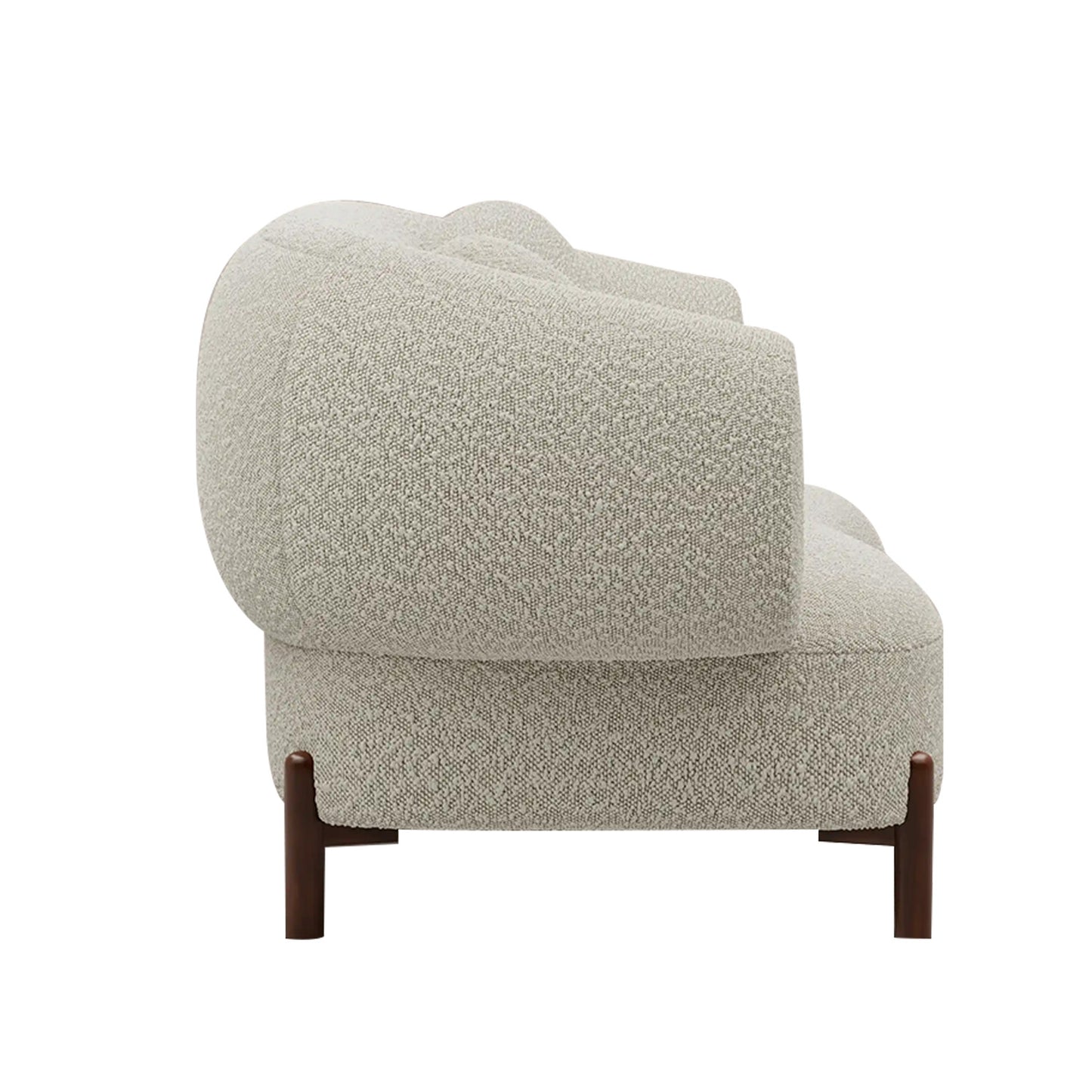 Tavira Wood Base Brown 3 - Seater Velvet Sofa